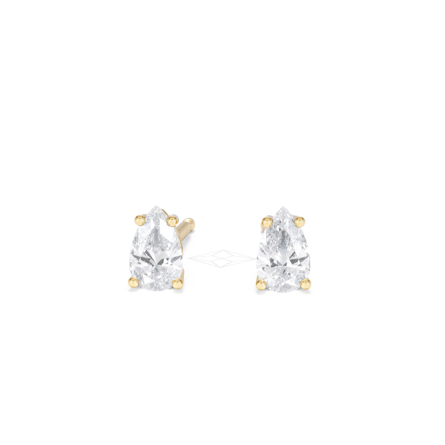 Naomi Pear Cut Lab Diamond Stud Earrings 0.50ct H/SI in 9K Gold - Image 89