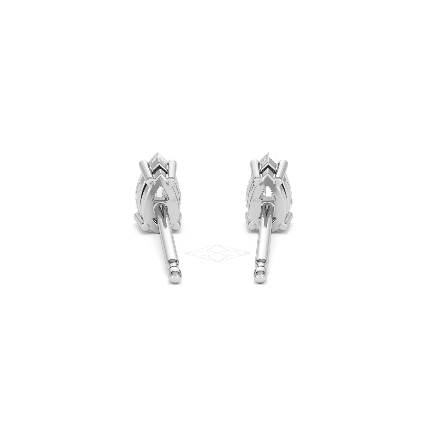 Naomi Pear Cut Lab Diamond Stud Earrings 0.50ct H/SI in 9K White Gold - Image 50