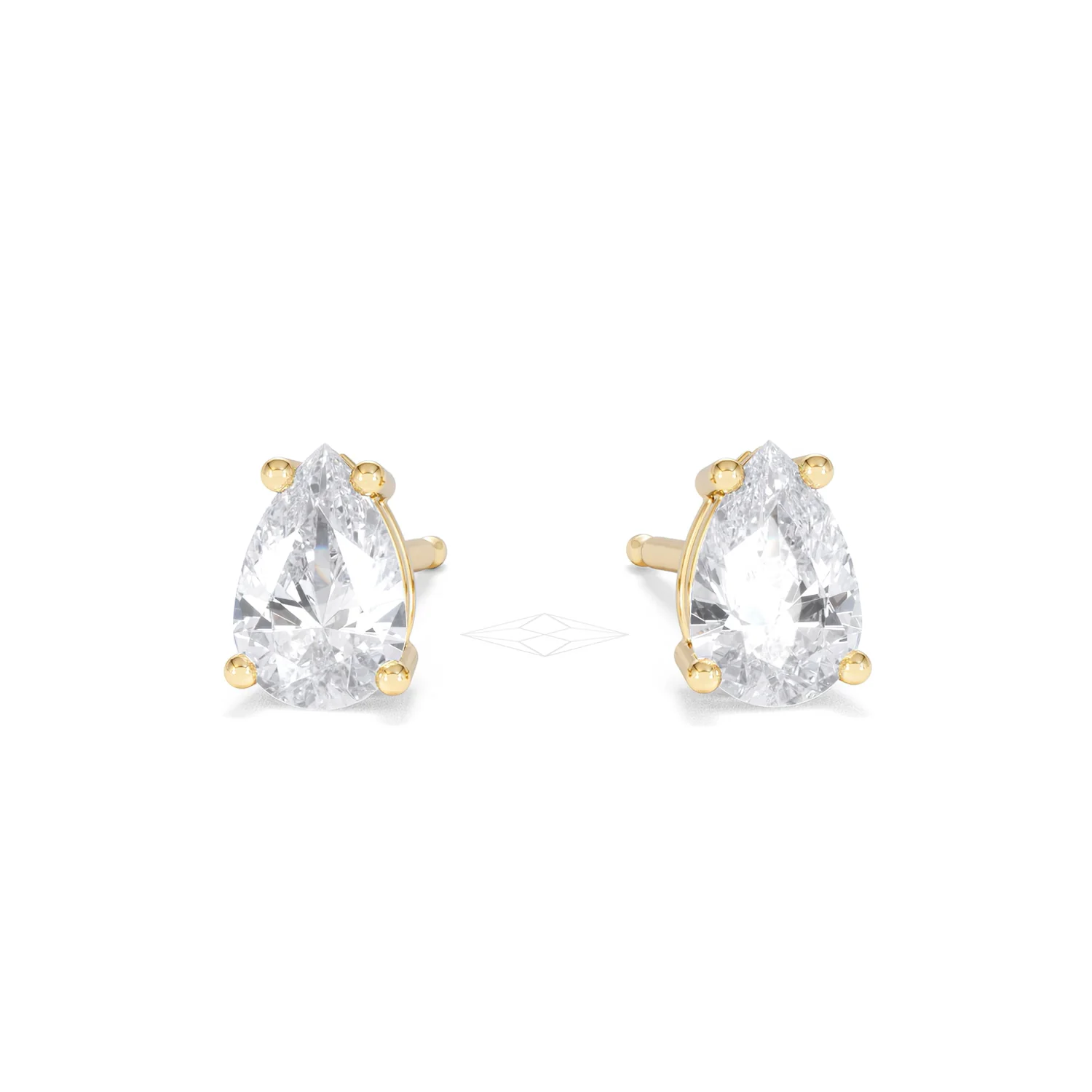 Naomi Pear Cut Lab Diamond Stud Earrings 1.00ct H/SI in 9k Gold - Image 10