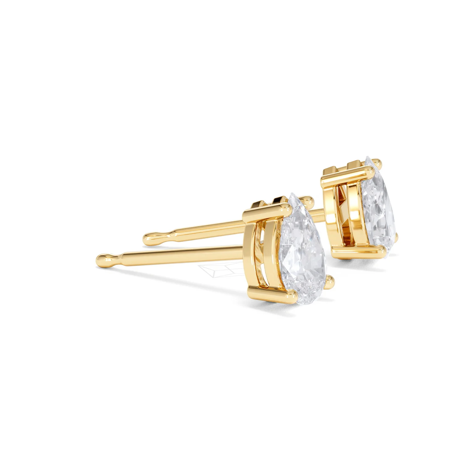 Naomi Pear Cut Lab Diamond Stud Earrings 1.00ct H/SI in 9k Gold - Image 24