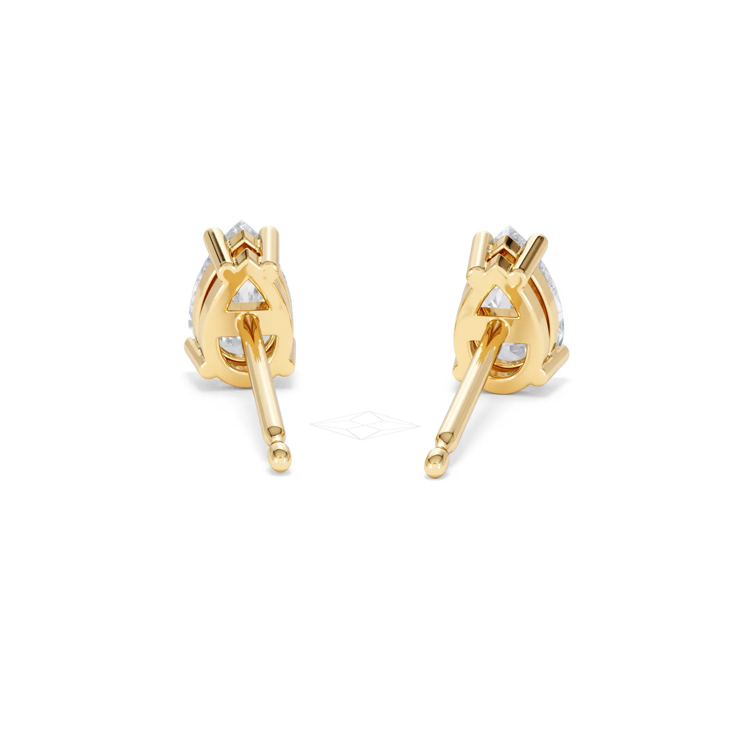 Naomi Pear Cut Lab Diamond Stud Earrings 1.00ct H/SI in 9k Gold - Image 49
