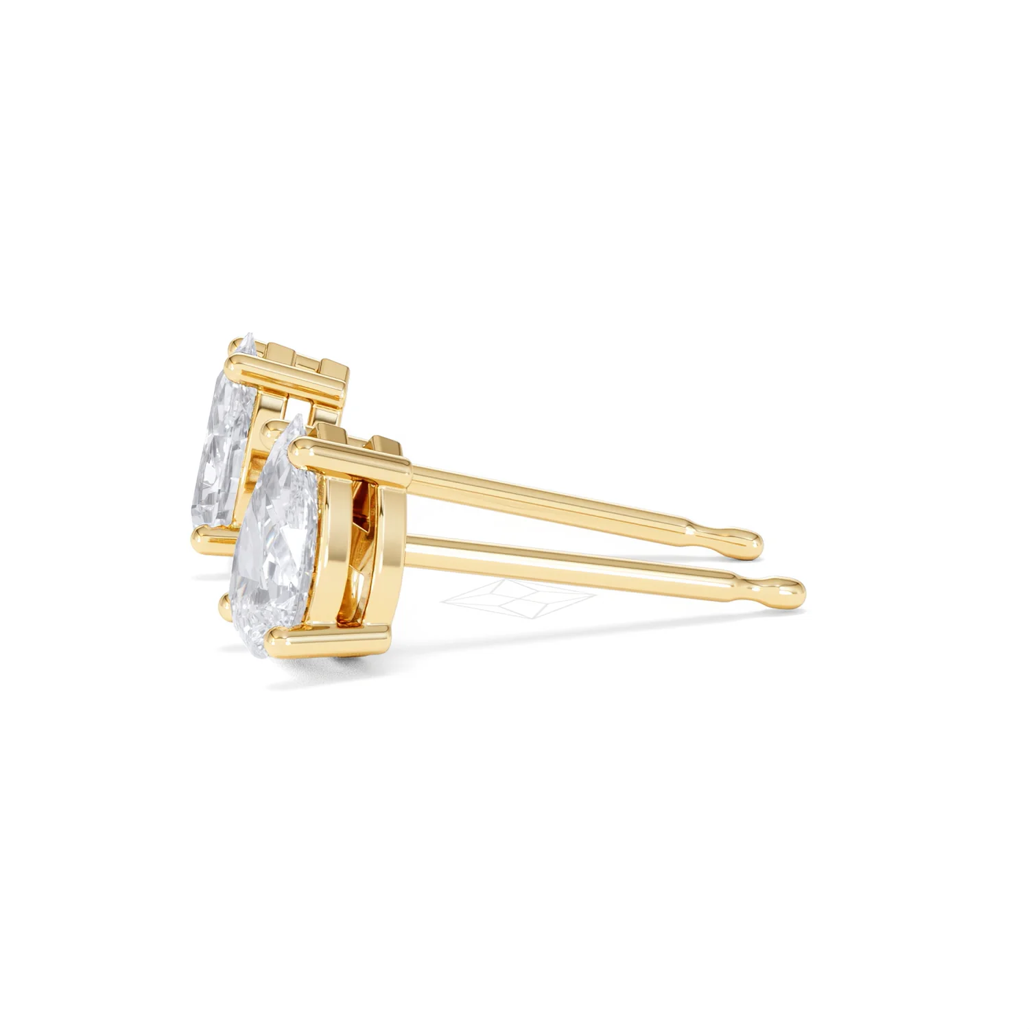 Naomi Pear Cut Lab Diamond Stud Earrings 1.00ct H/SI in 9k Gold - Image 72