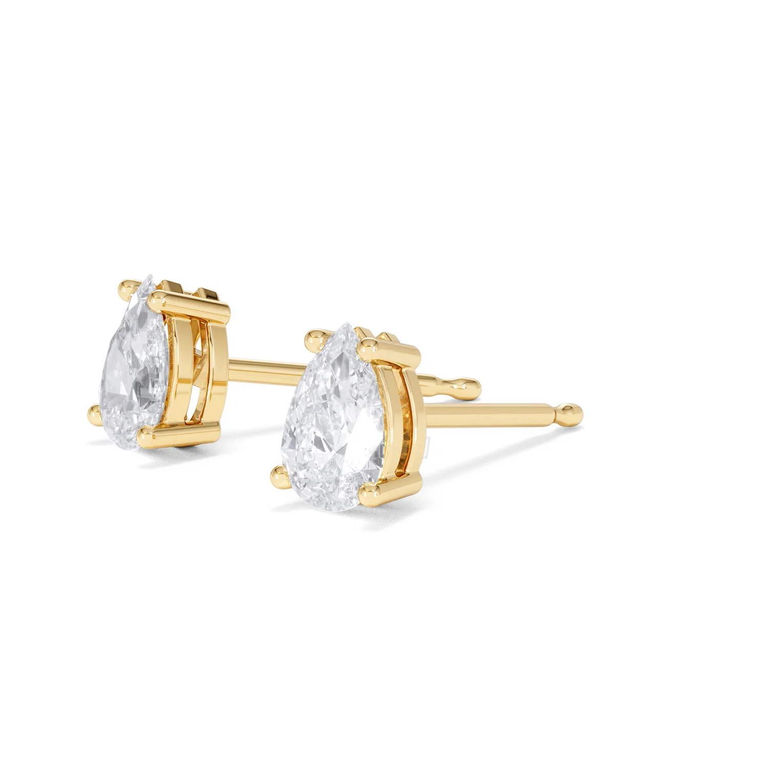 Naomi Pear Cut Lab Diamond Stud Earrings 1.00ct H/SI in 9k Gold - Image 79