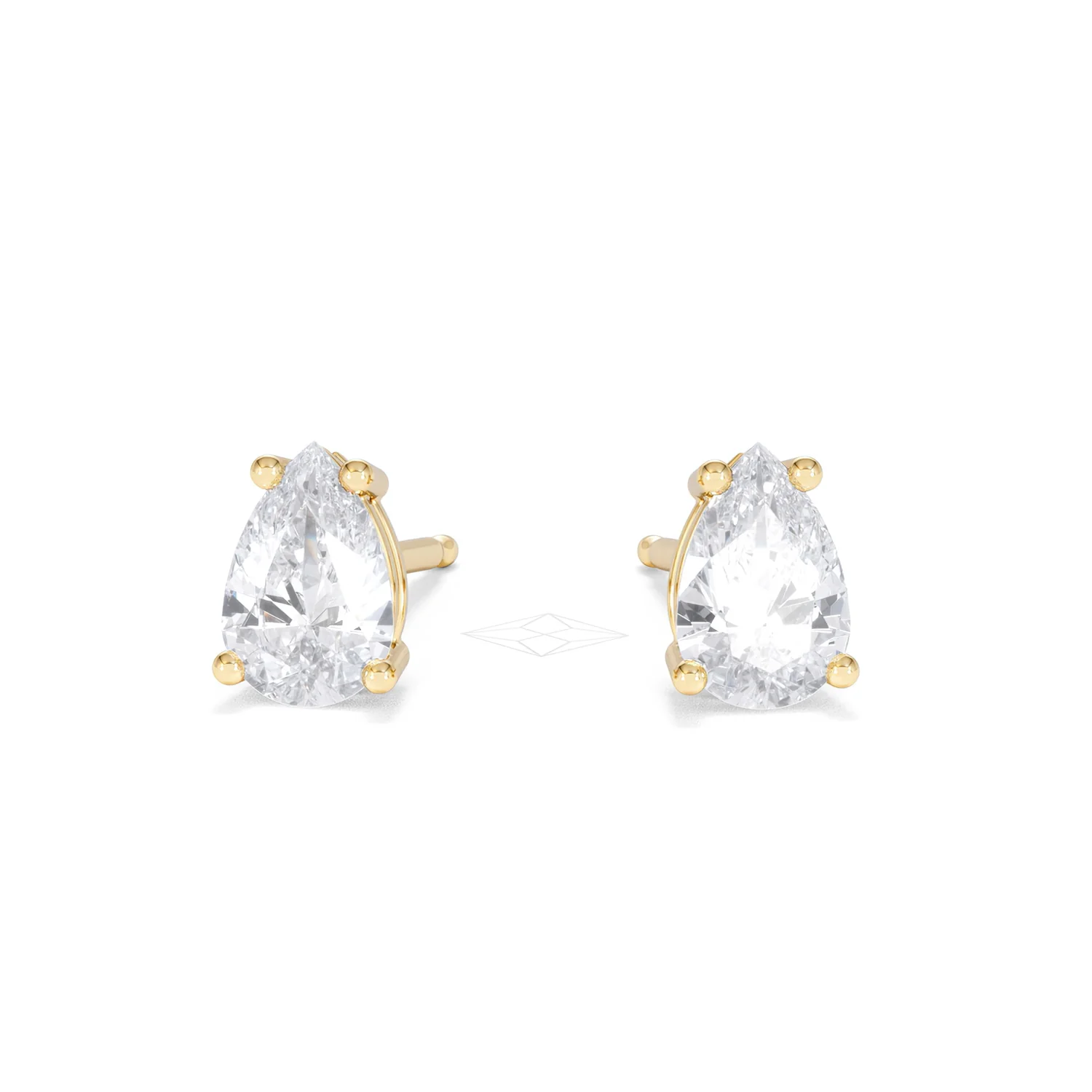 Naomi Pear Cut Lab Diamond Stud Earrings 1.00ct H/SI in 9k Gold - Image 89