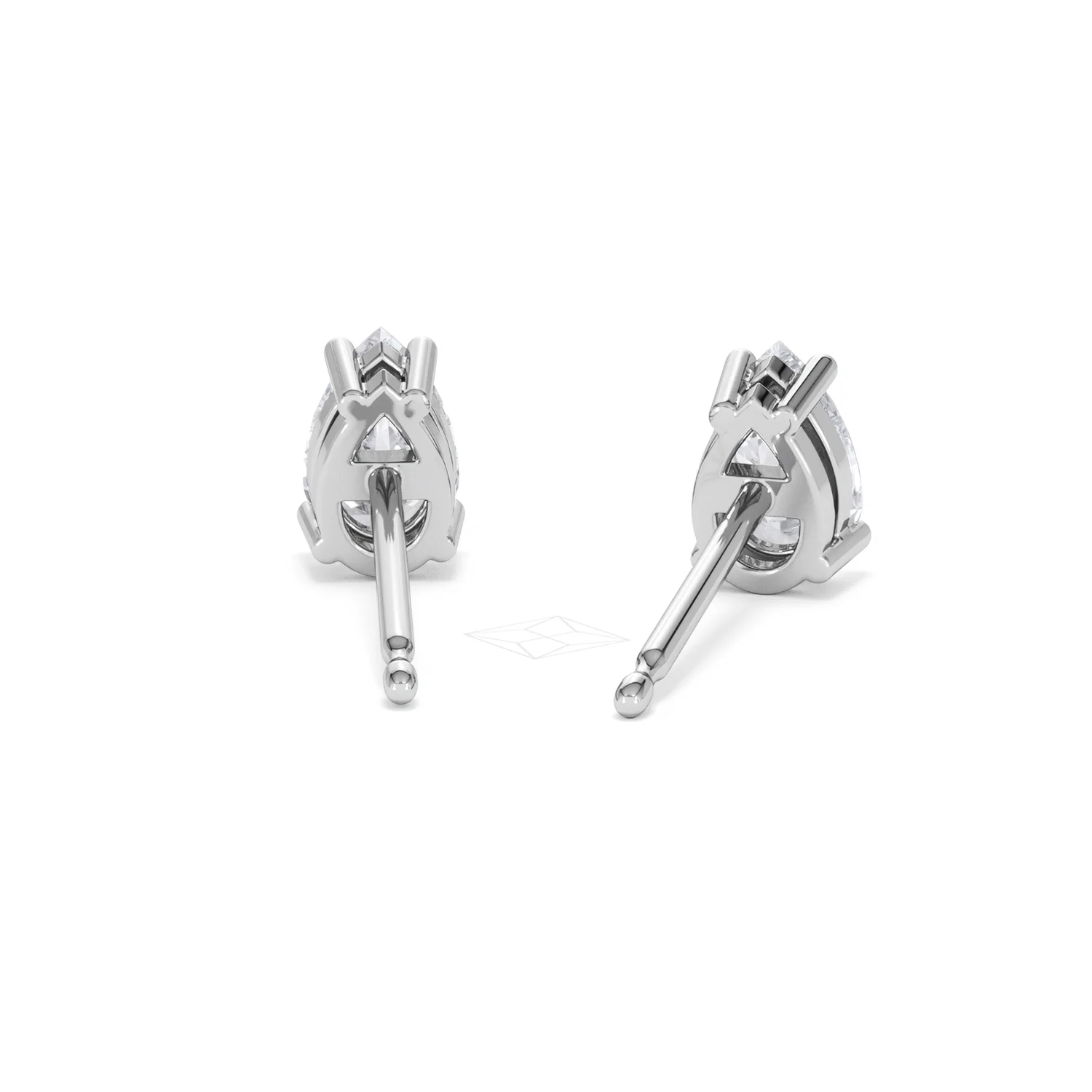 Naomi Pear Cut Lab Diamond Stud Earrings 1.00ct H/SI in 9K White Gold - Image 48