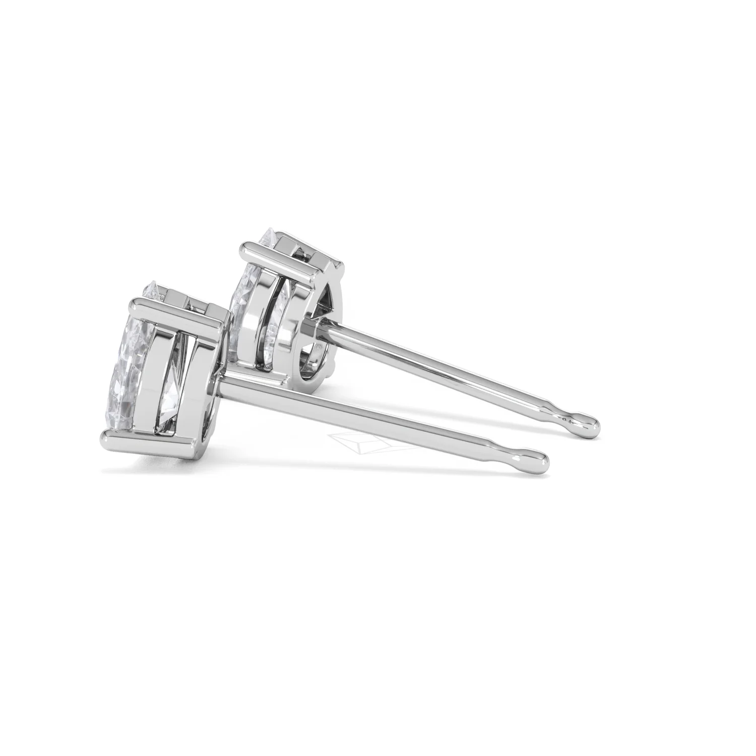 Naomi Pear Cut Lab Diamond Stud Earrings 1.00ct H/SI in 9K White Gold - Image 65