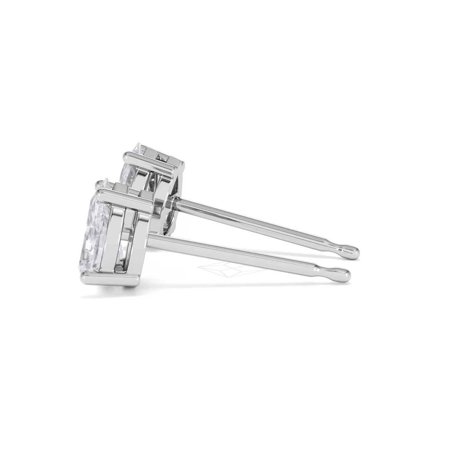 Naomi Pear Cut Lab Diamond Stud Earrings 1.00ct H/SI in 9K White Gold - Image 68