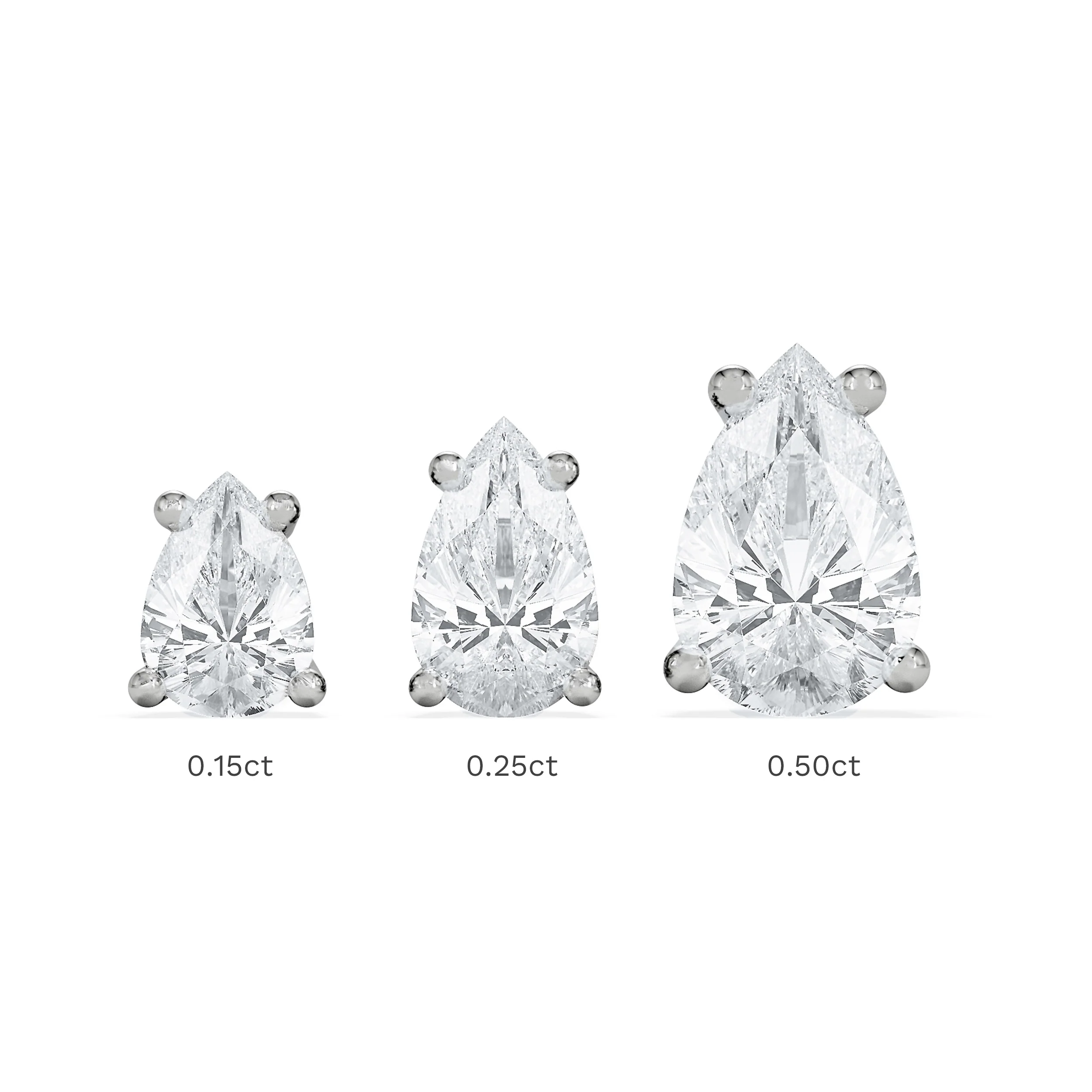 Naomi Pear Cut Lab Diamond Stud Earrings 1.00ct H/SI in 9K White Gold - Image 7