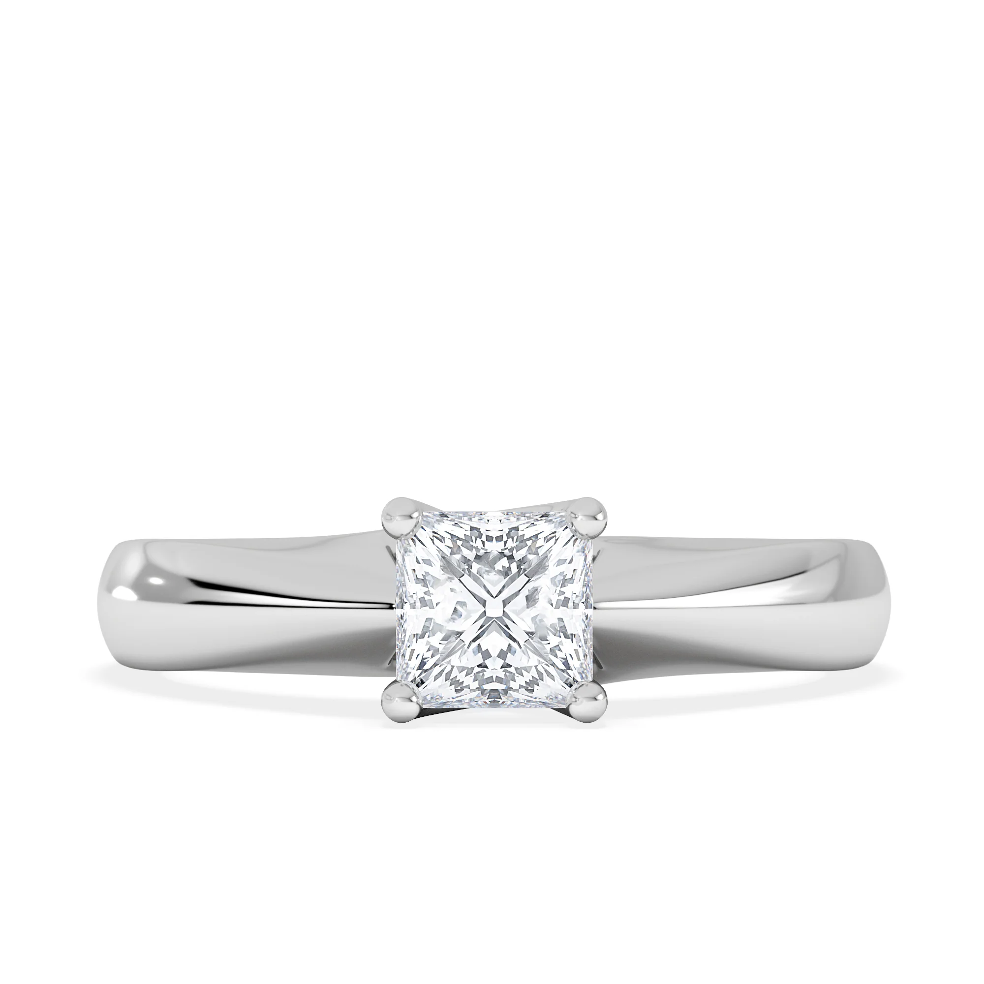 Naomi Princess Cut Lab Diamond Engagement Ring 0.50ct H/SI in 925 Silver - Image 7