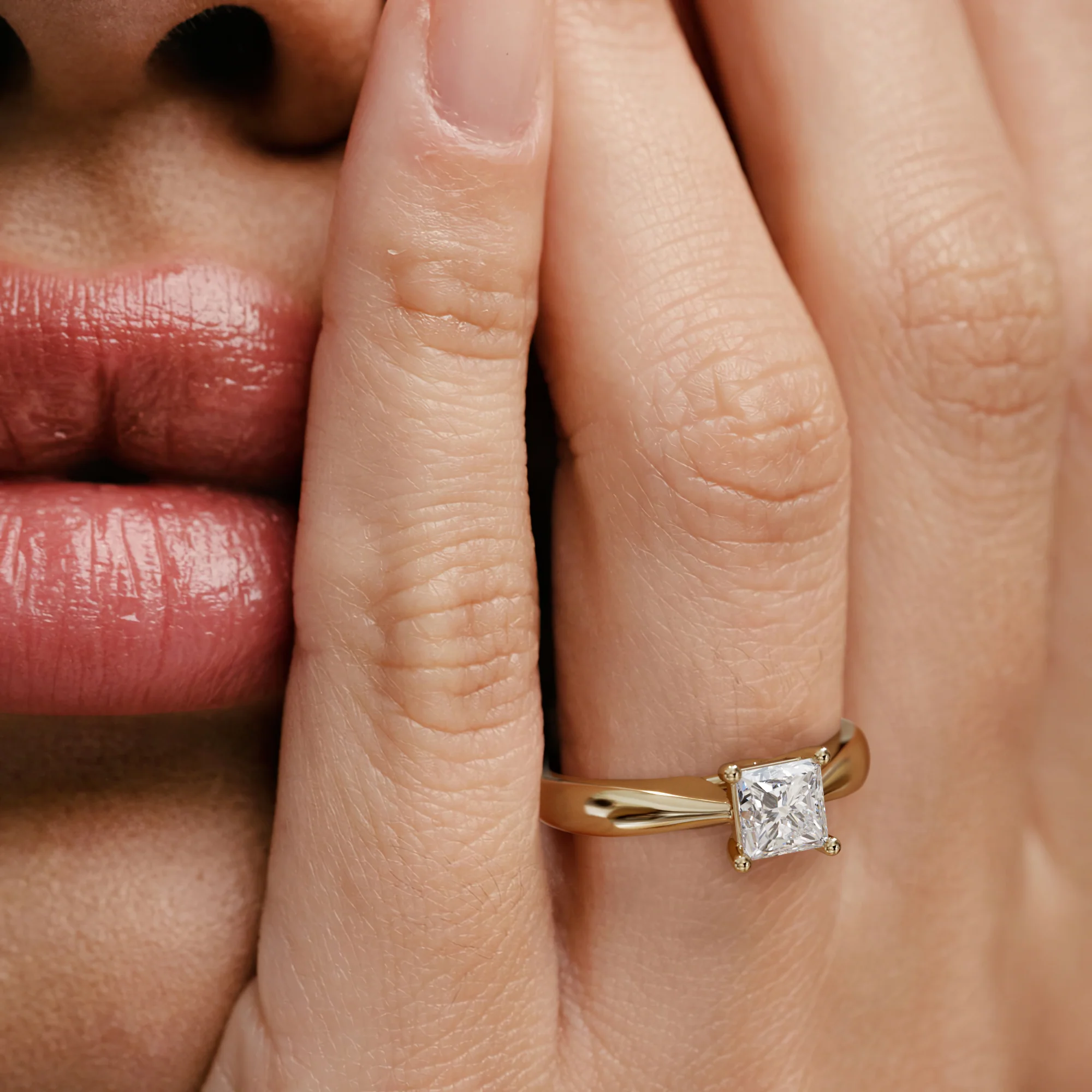 Naomi Princess Cut Lab Diamond Engagement Ring 1.00ct H/SI in 9k Gold - Image 2