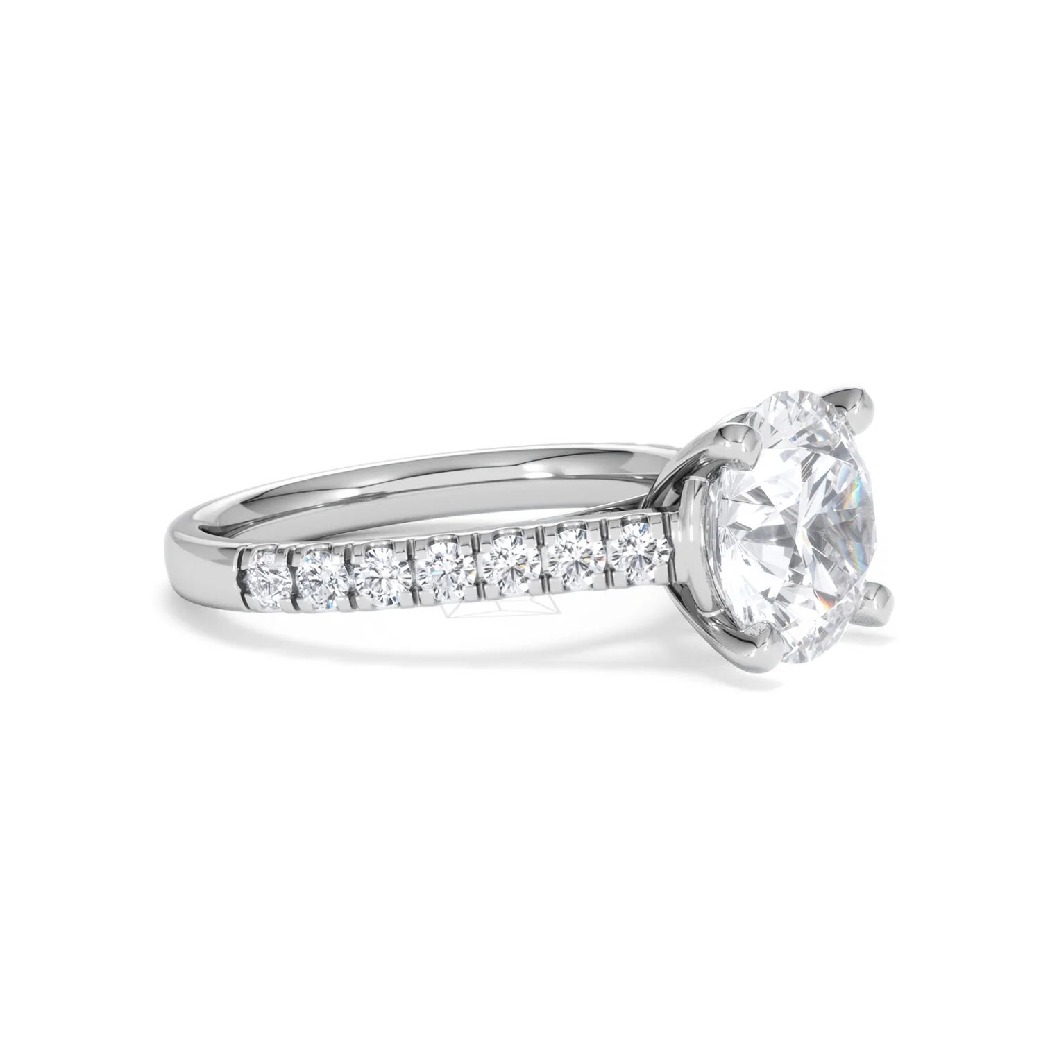Natalia 3.45ct Lab Diamond Round Cut Engagement Ring in 18K White Gold G/VS1 - Image 21
