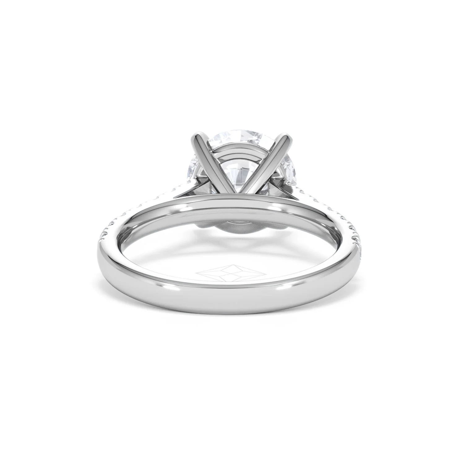 Natalia 3.45ct Lab Diamond Round Cut Engagement Ring in 18K White Gold G/VS1 - Image 48