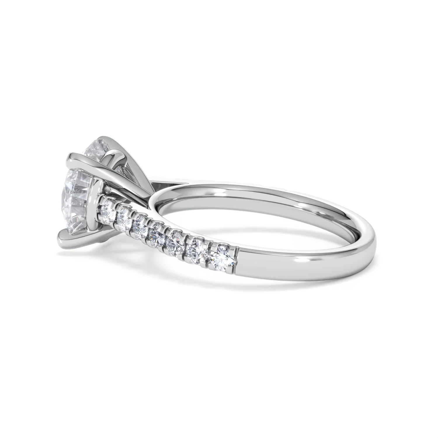 Natalia 3.45ct Lab Diamond Round Cut Engagement Ring in 18K White Gold G/VS1 - Image 65