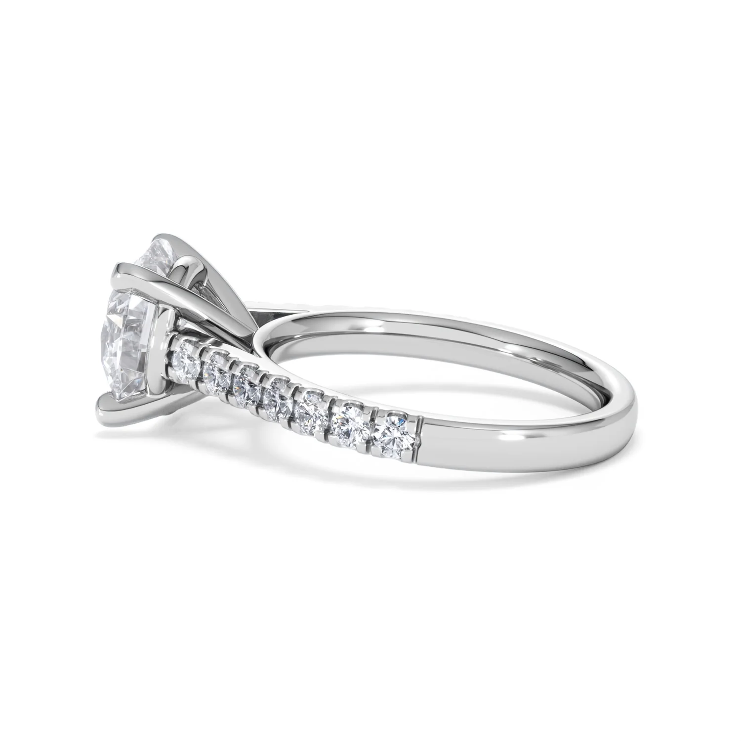 Natalia 3.45ct Lab Diamond Round Cut Engagement Ring in 18K White Gold G/VS1 - Image 66