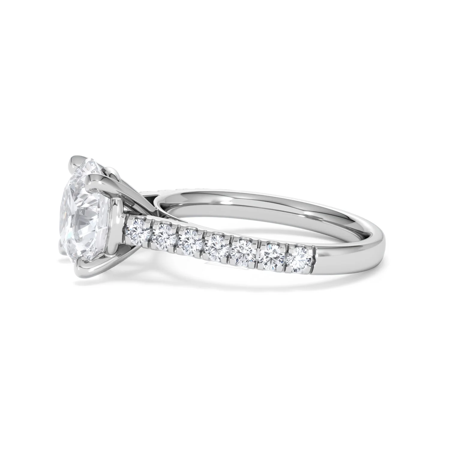 Natalia 3.45ct Lab Diamond Round Cut Engagement Ring in 18K White Gold G/VS1 - Image 72