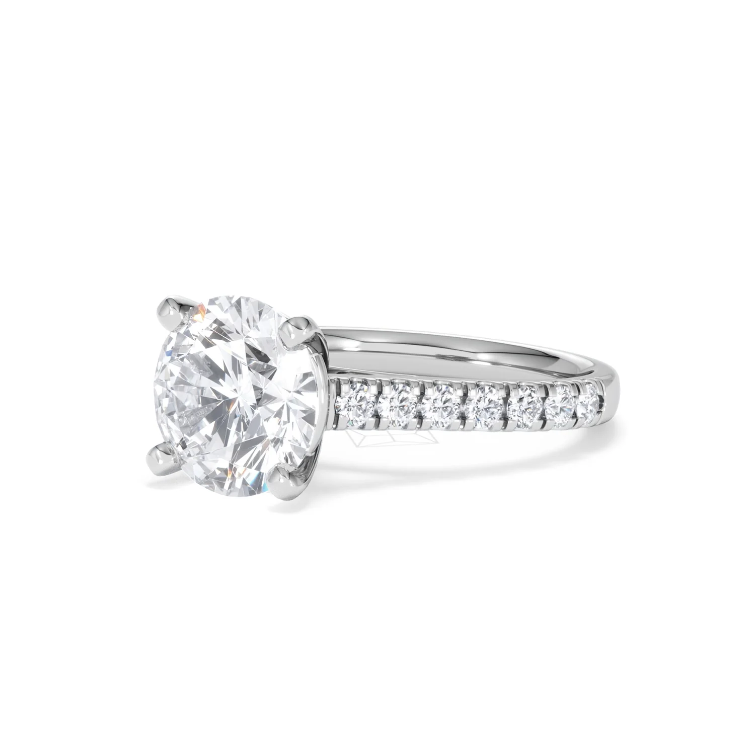 Natalia 3.45ct Lab Diamond Round Cut Engagement Ring in 18K White Gold G/VS1 - Image 81