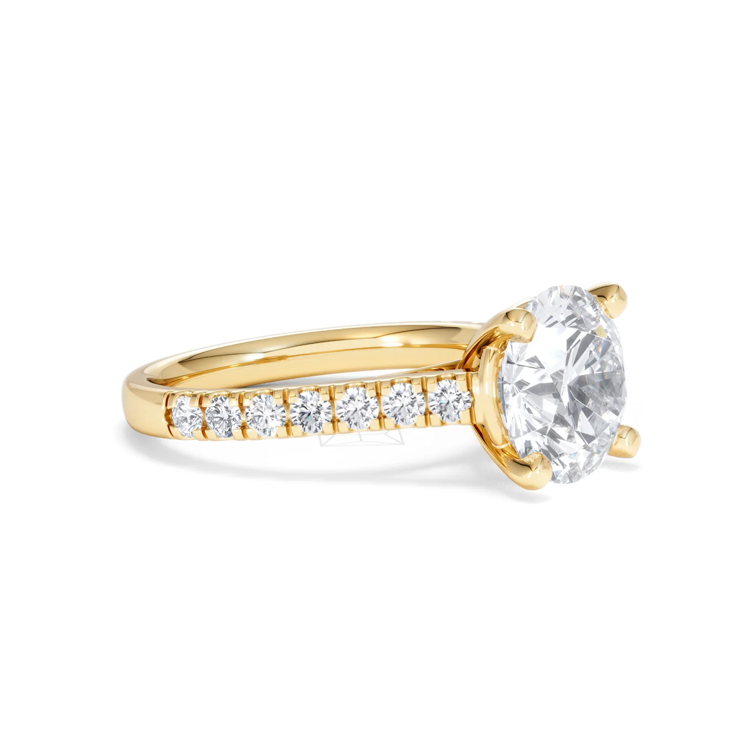 Natalia 3.45ct Lab Diamond Round Cut Engagement Ring in 18K Yellow Gold G/VS1 - Image 20