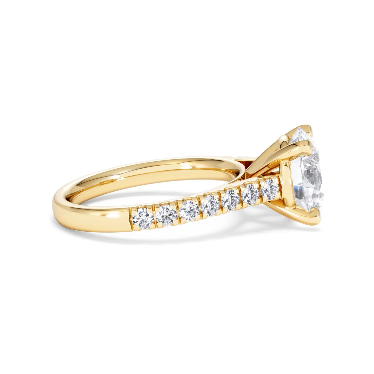 Natalia 3.45ct Lab Diamond Round Cut Engagement Ring in 18K Yellow Gold G/VS1 - Image 28