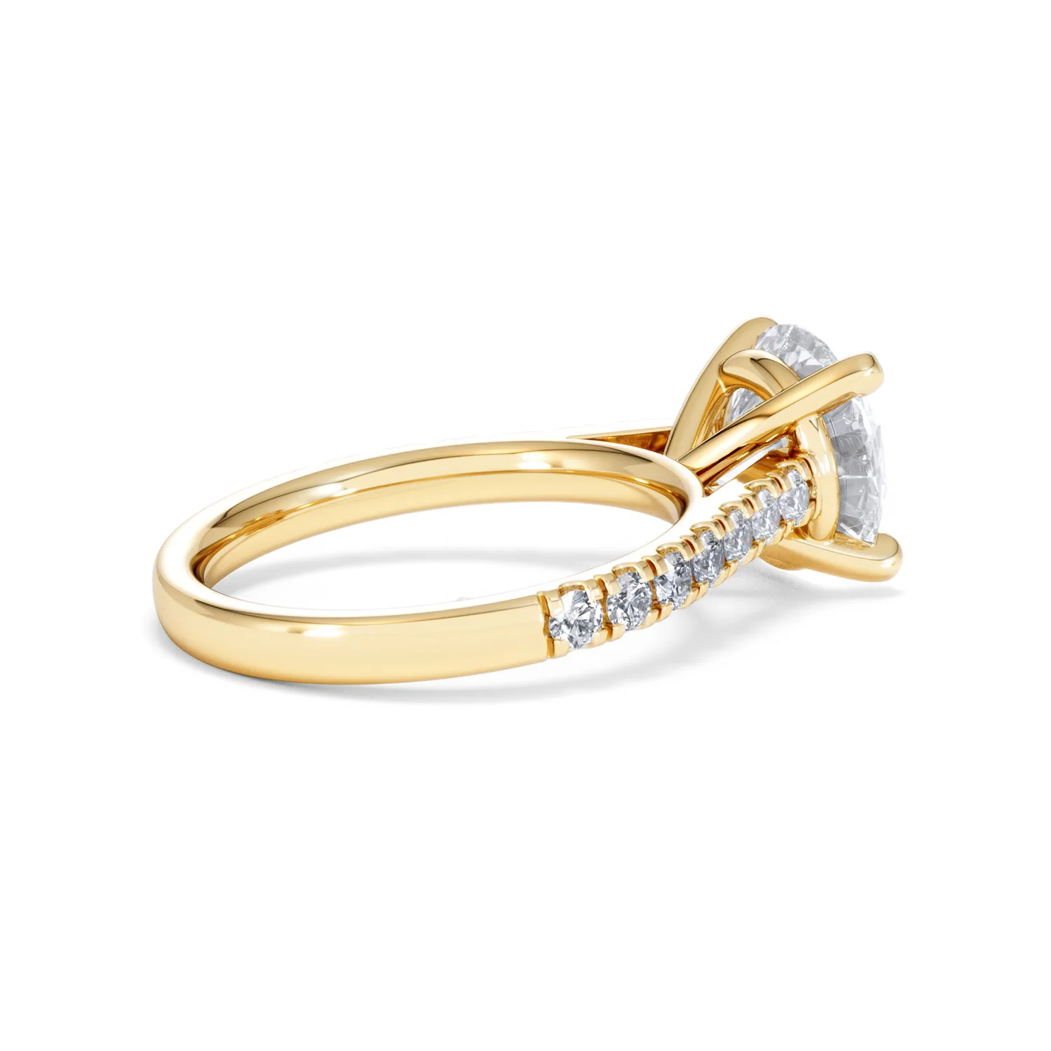 Natalia 3.45ct Lab Diamond Round Cut Engagement Ring in 18K Yellow Gold G/VS1 - Image 35