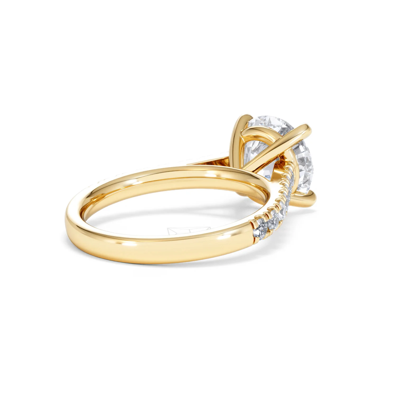 Natalia 3.45ct Lab Diamond Round Cut Engagement Ring in 18K Yellow Gold G/VS1 - Image 40