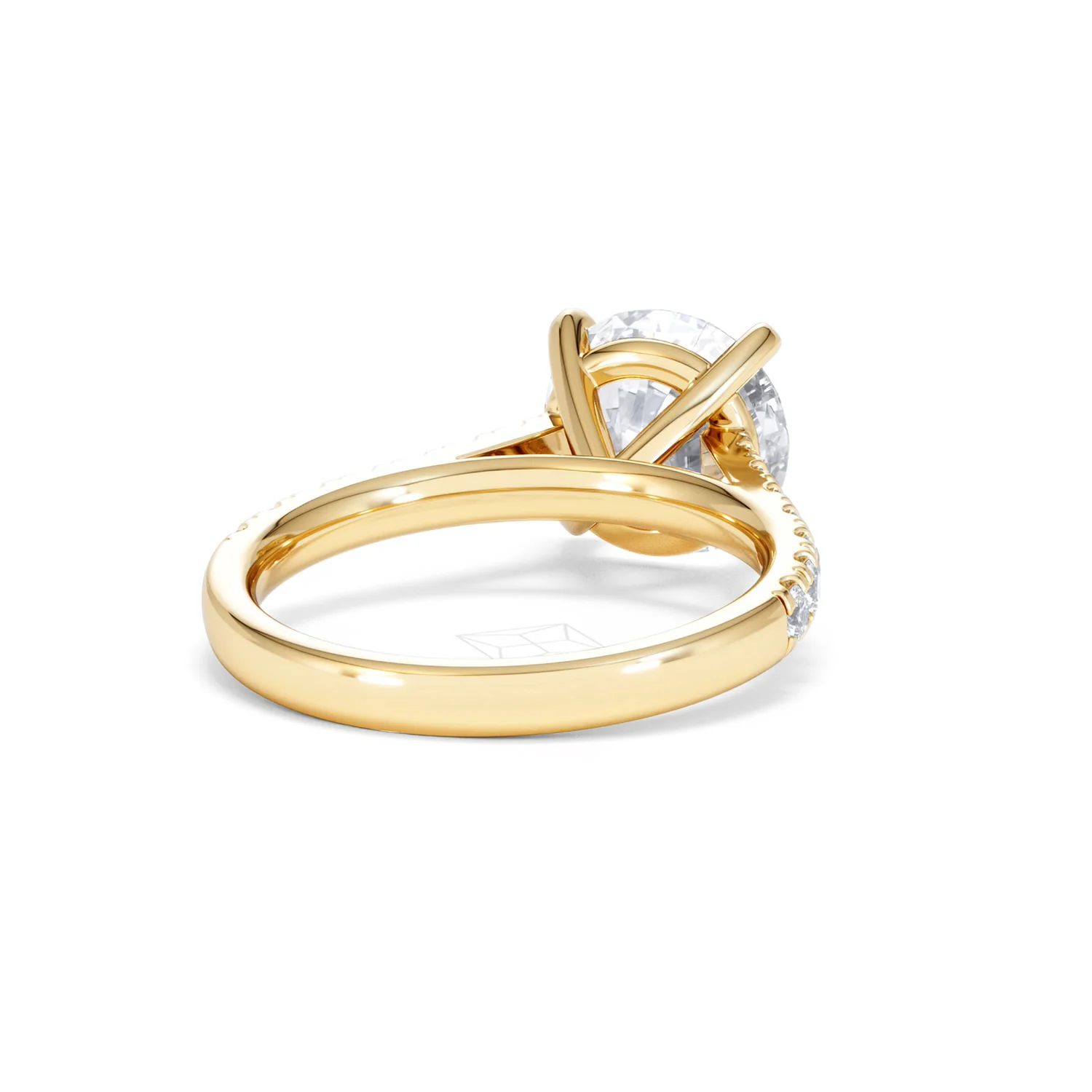 Natalia 3.45ct Lab Diamond Round Cut Engagement Ring in 18K Yellow Gold G/VS1 - Image 44