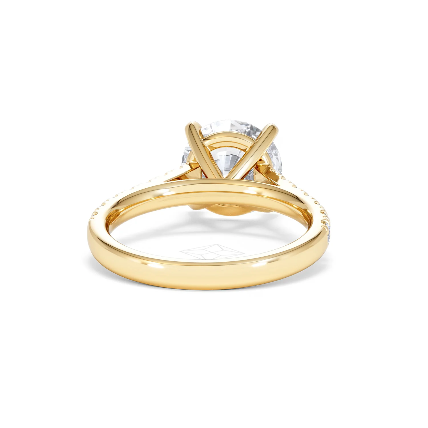Natalia 3.45ct Lab Diamond Round Cut Engagement Ring in 18K Yellow Gold G/VS1 - Image 47
