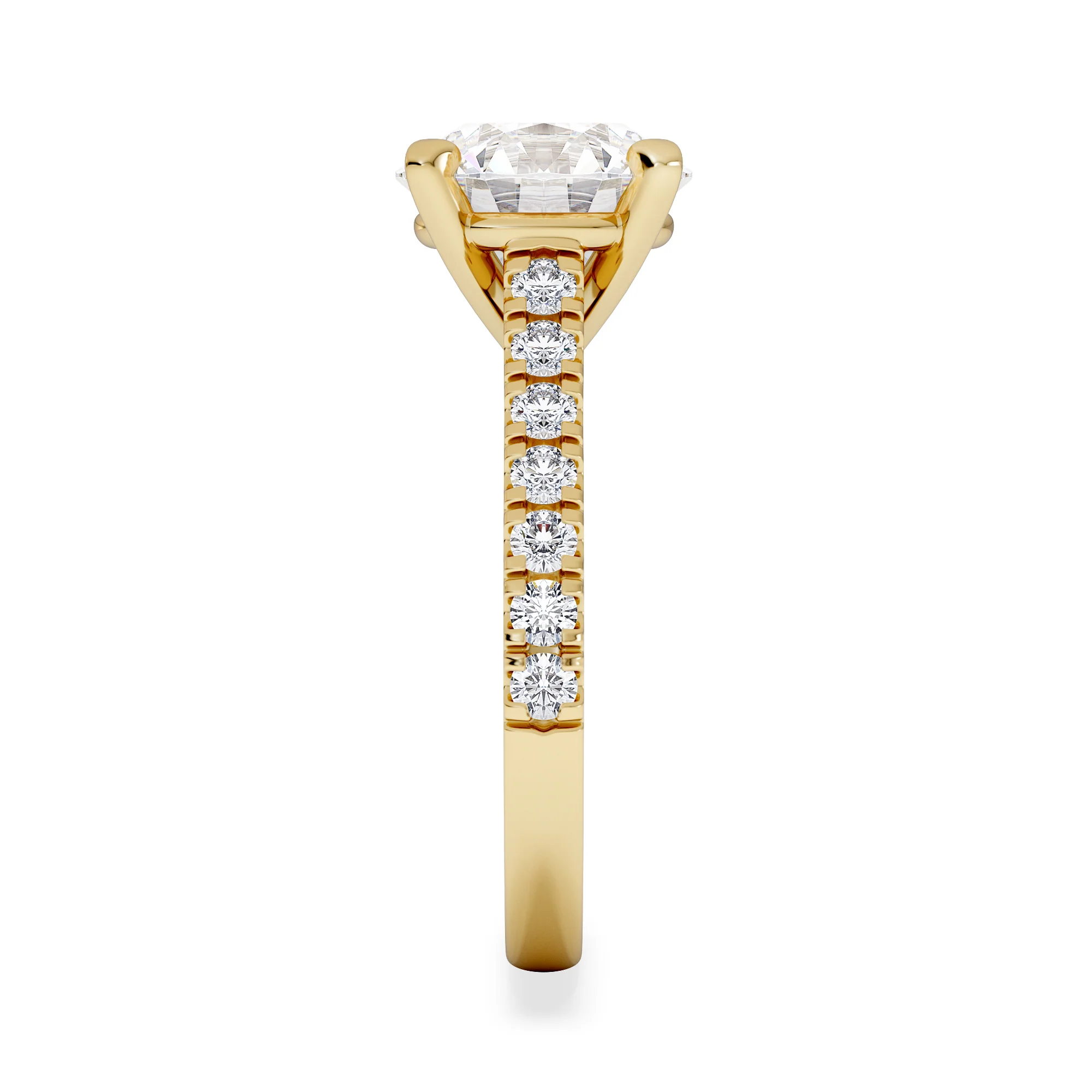 Natalia 3.45ct Lab Diamond Round Cut Engagement Ring in 18K Yellow Gold G/VS1 - Image 5