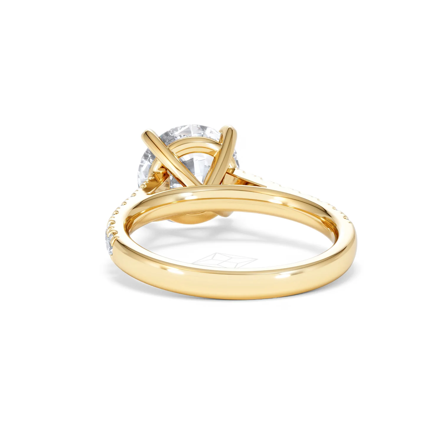 Natalia 3.45ct Lab Diamond Round Cut Engagement Ring in 18K Yellow Gold G/VS1 - Image 52