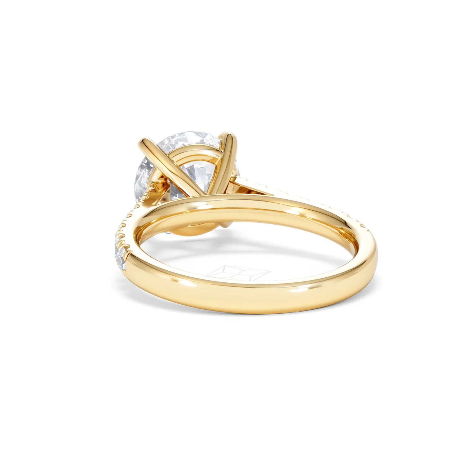 Natalia 3.45ct Lab Diamond Round Cut Engagement Ring in 18K Yellow Gold G/VS1 - Image 53