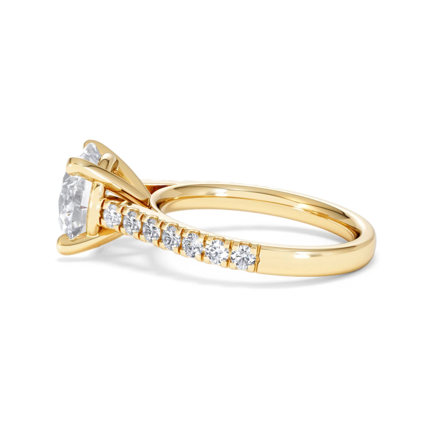 Natalia 3.45ct Lab Diamond Round Cut Engagement Ring in 18K Yellow Gold G/VS1 - Image 67