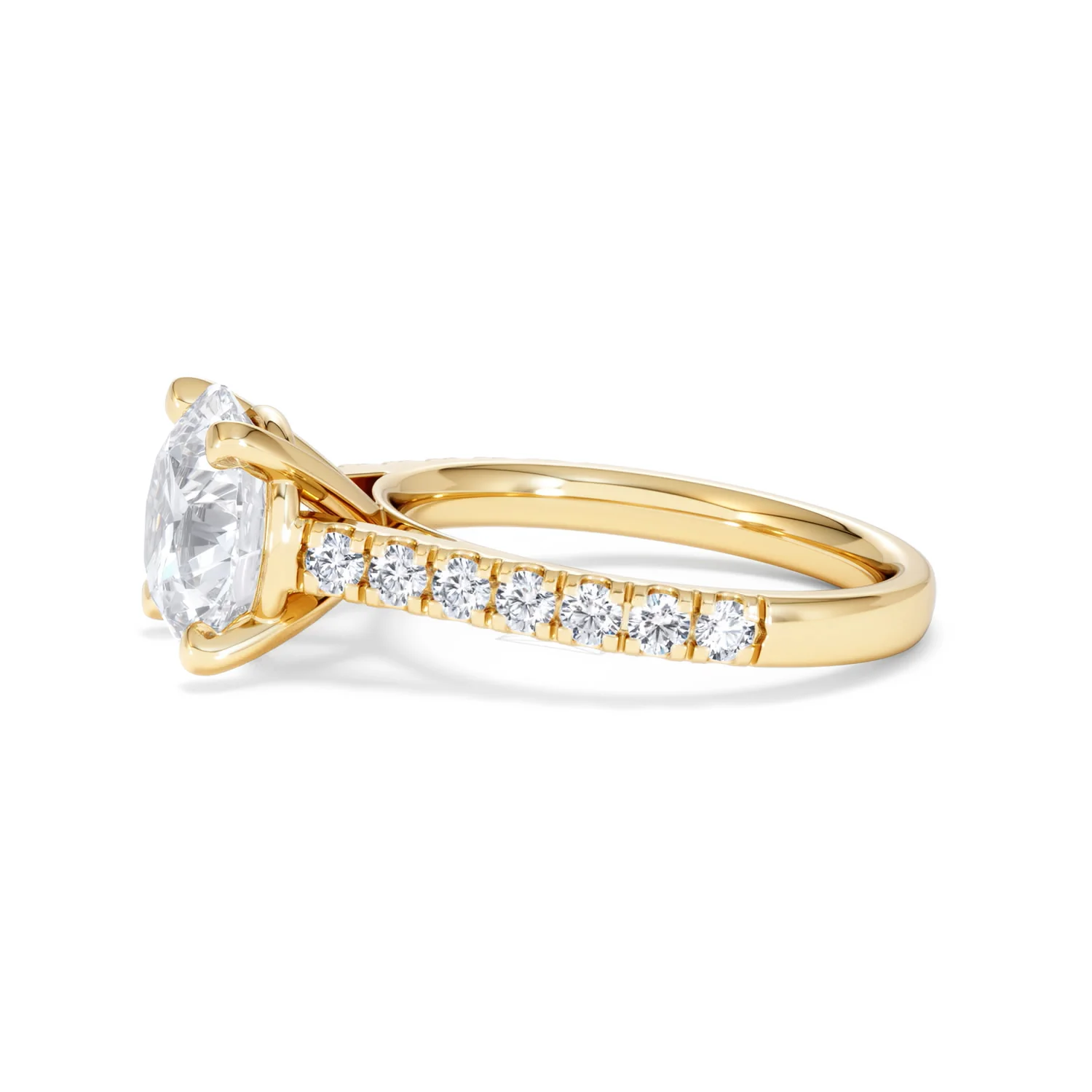 Natalia 3.45ct Lab Diamond Round Cut Engagement Ring in 18K Yellow Gold G/VS1 - Image 72