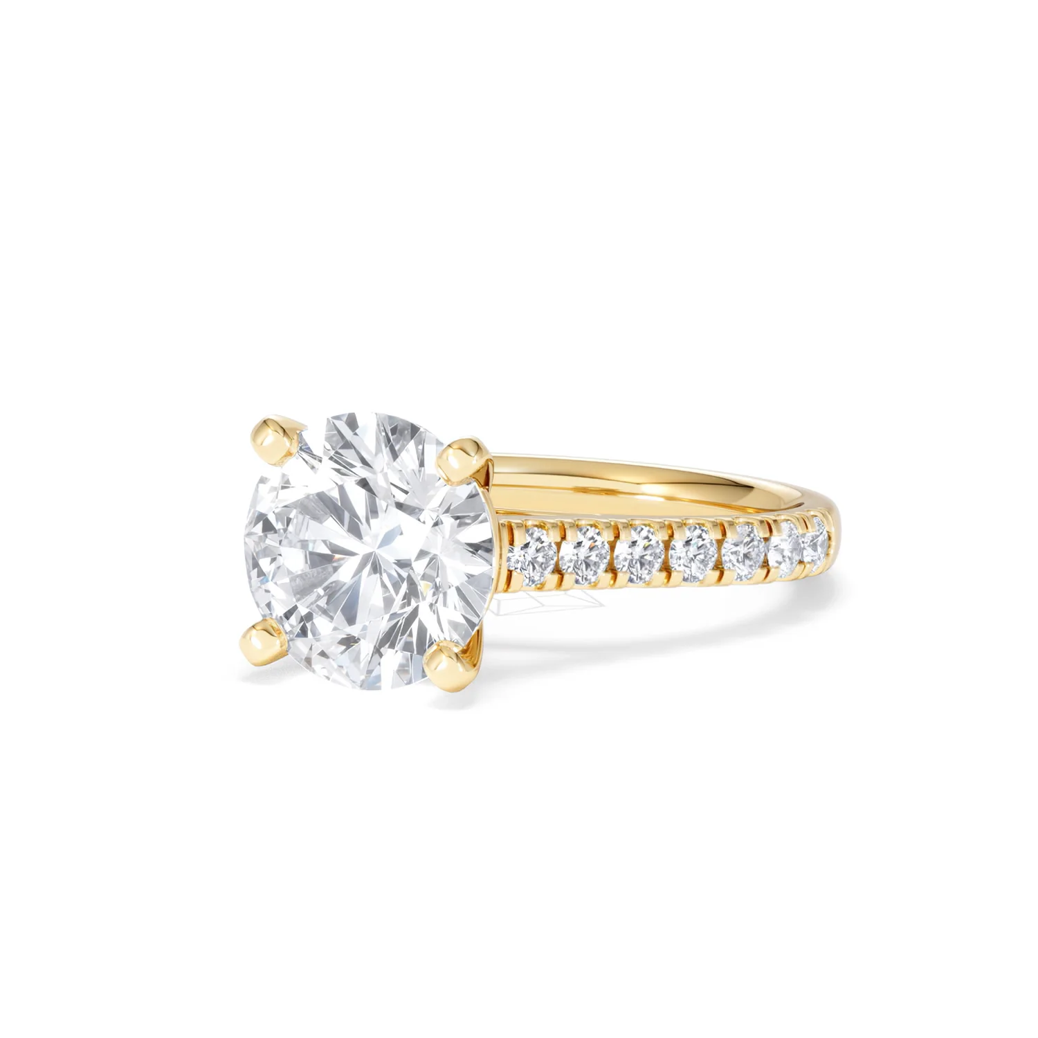 Natalia 3.45ct Lab Diamond Round Cut Engagement Ring in 18K Yellow Gold G/VS1 - Image 83
