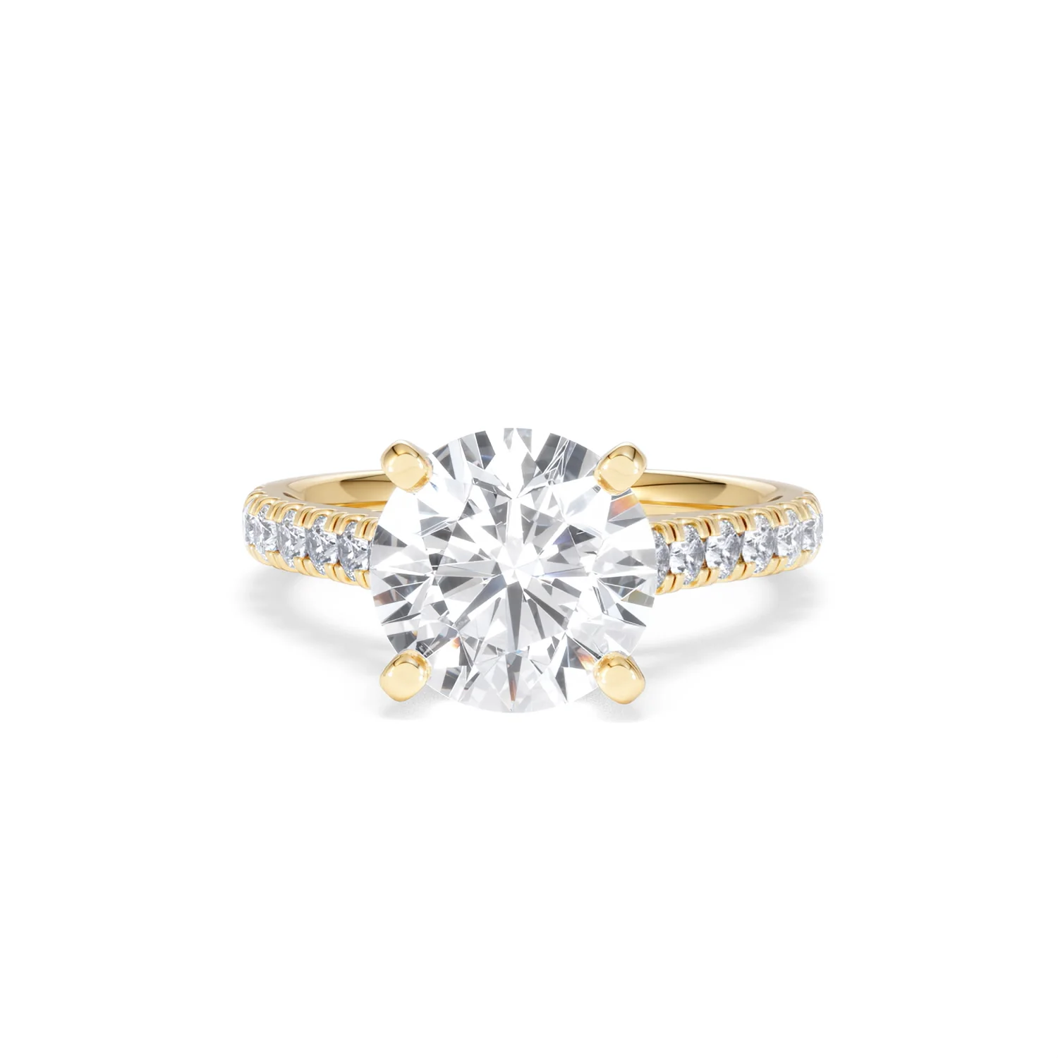 Natalia 3.45ct Lab Diamond Round Cut Engagement Ring in 18K Yellow Gold G/VS1 - Image 88