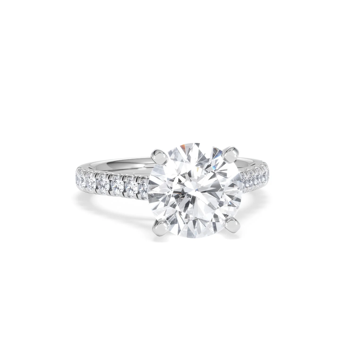Natalia 3.45ct Lab Diamond Round Cut Engagement Ring in Platinum G/VS1 - Image 11