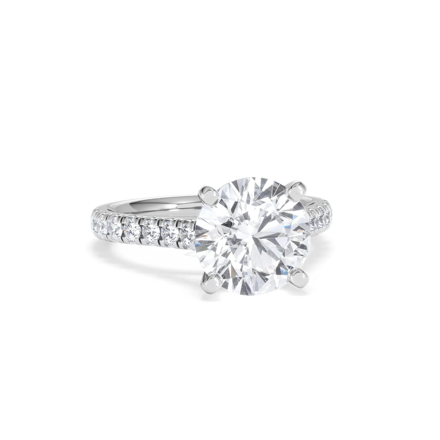 Natalia 3.45ct Lab Diamond Round Cut Engagement Ring in Platinum G/VS1 - Image 12