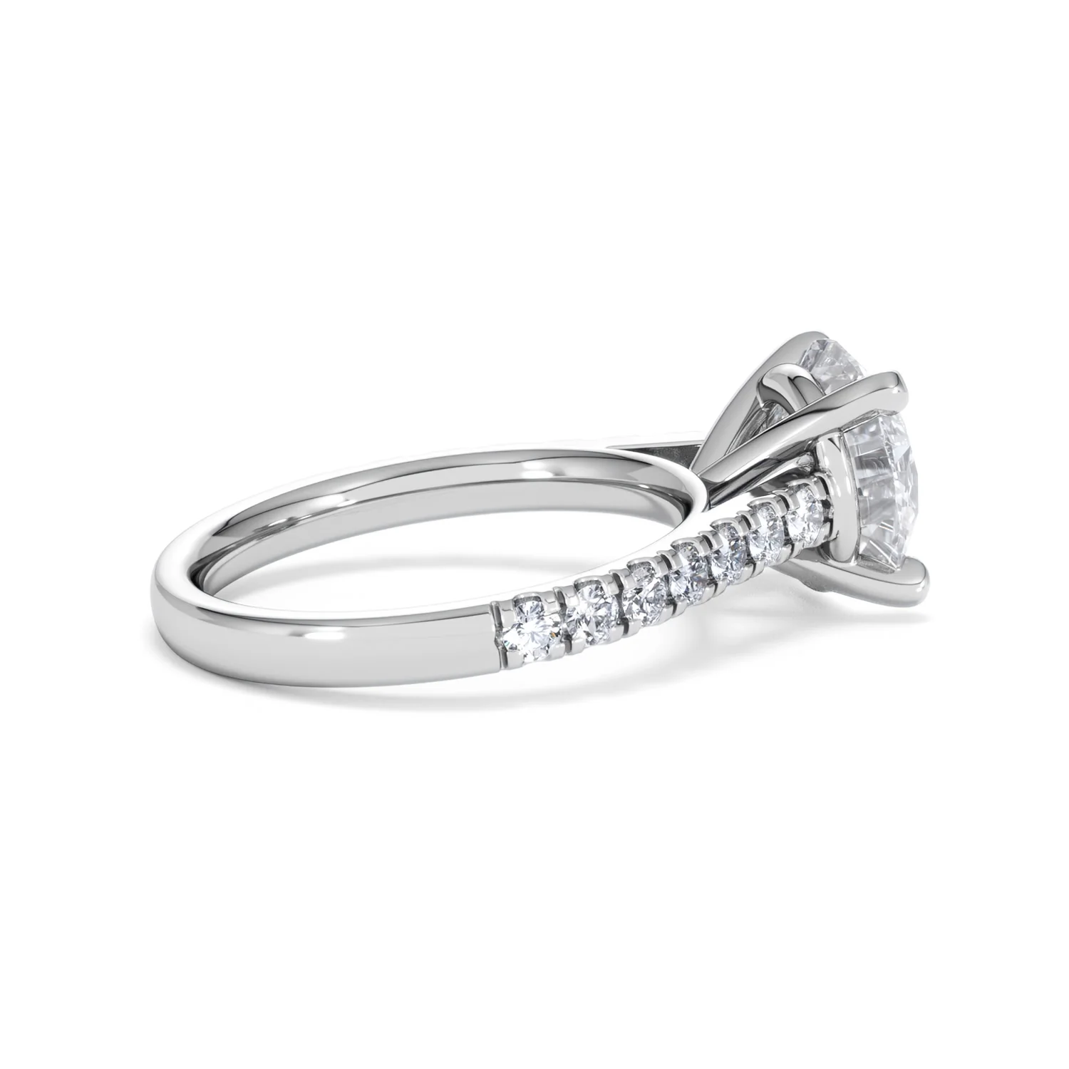 Natalia 3.45ct Lab Diamond Round Cut Engagement Ring in Platinum G/VS1 - Image 33