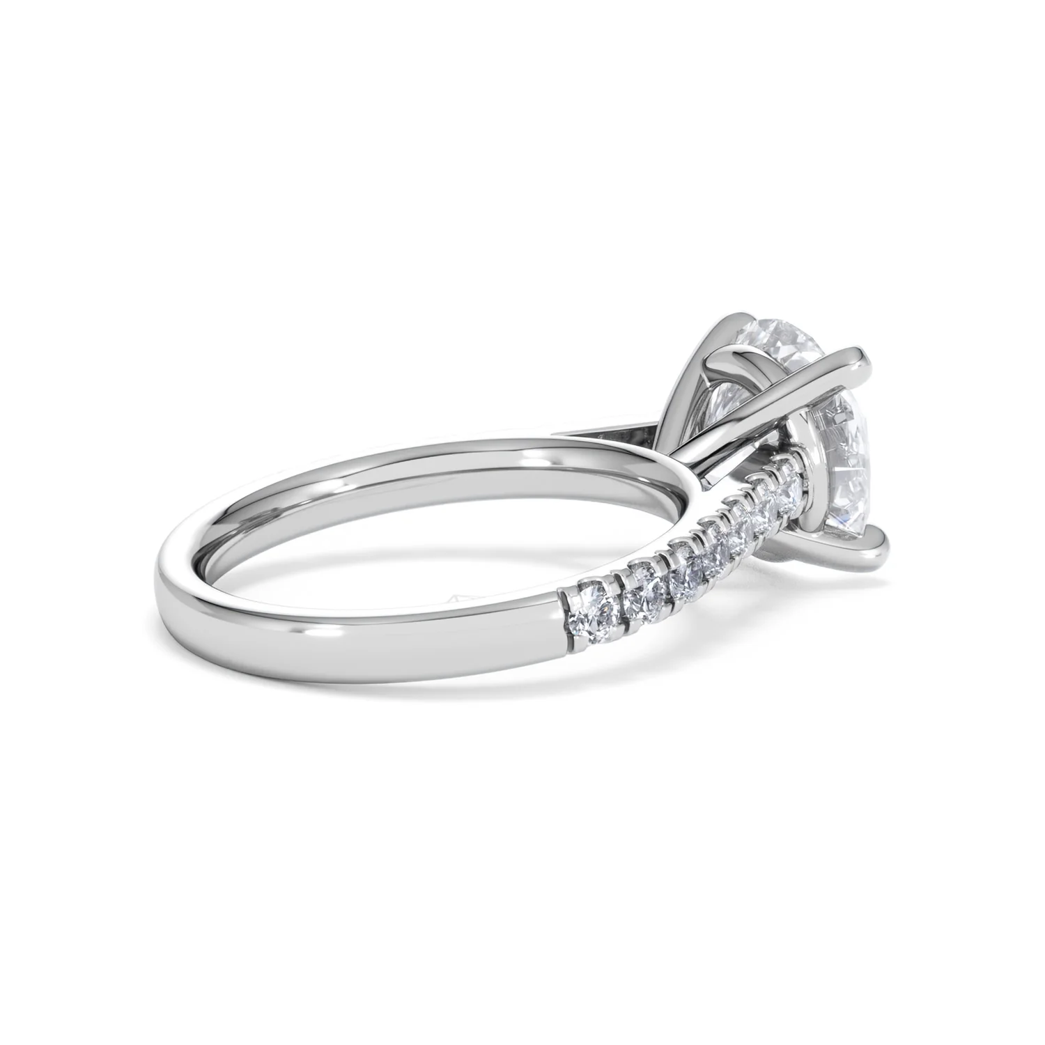 Natalia 3.45ct Lab Diamond Round Cut Engagement Ring in Platinum G/VS1 - Image 36