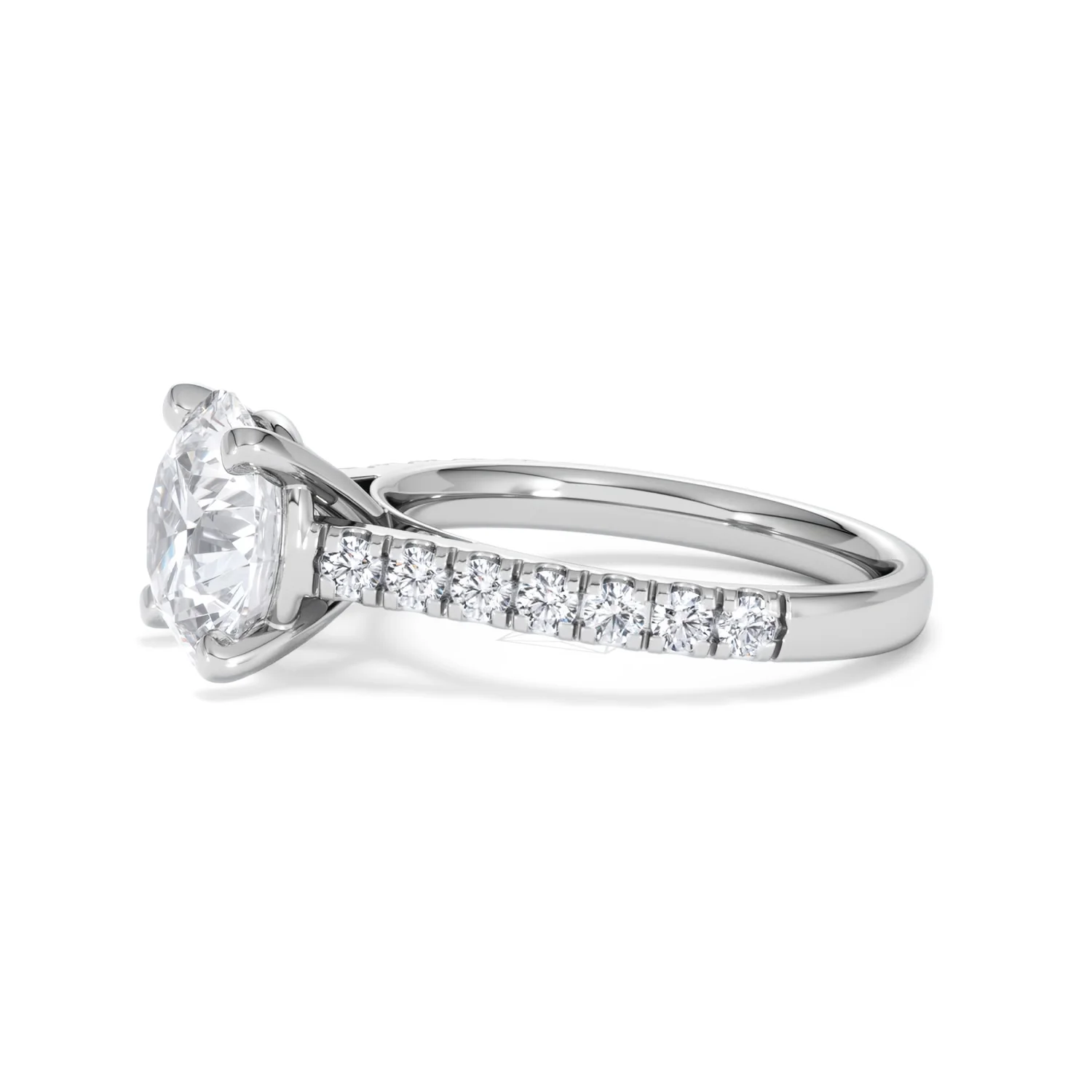 Natalia 3.45ct Lab Diamond Round Cut Engagement Ring in Platinum G/VS1 - Image 73