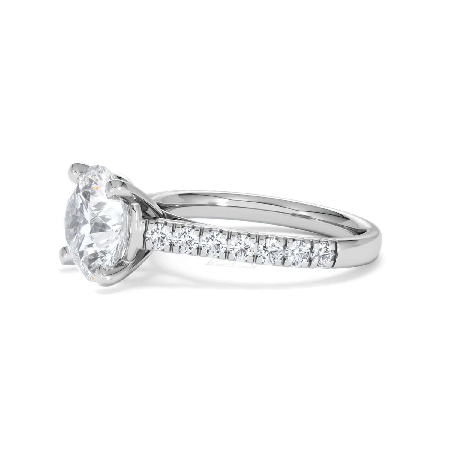 Natalia 3.45ct Lab Diamond Round Cut Engagement Ring in Platinum G/VS1 - Image 75