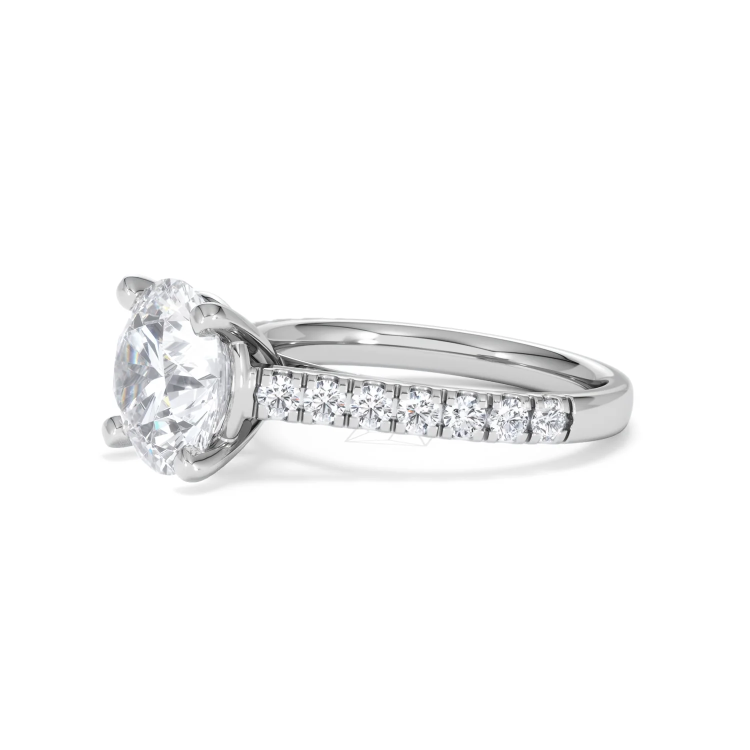 Natalia 3.45ct Lab Diamond Round Cut Engagement Ring in Platinum G/VS1 - Image 76