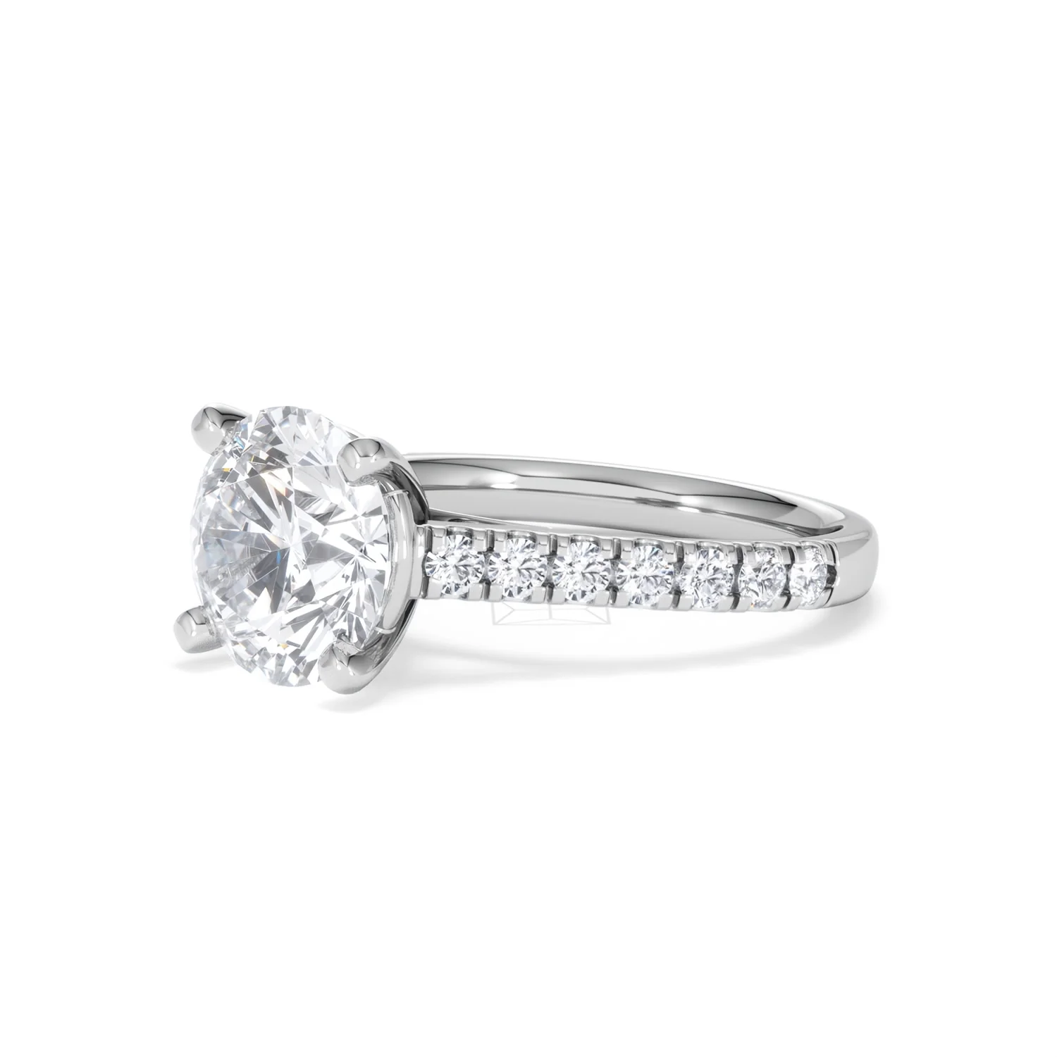 Natalia 3.45ct Lab Diamond Round Cut Engagement Ring in Platinum G/VS1 - Image 79
