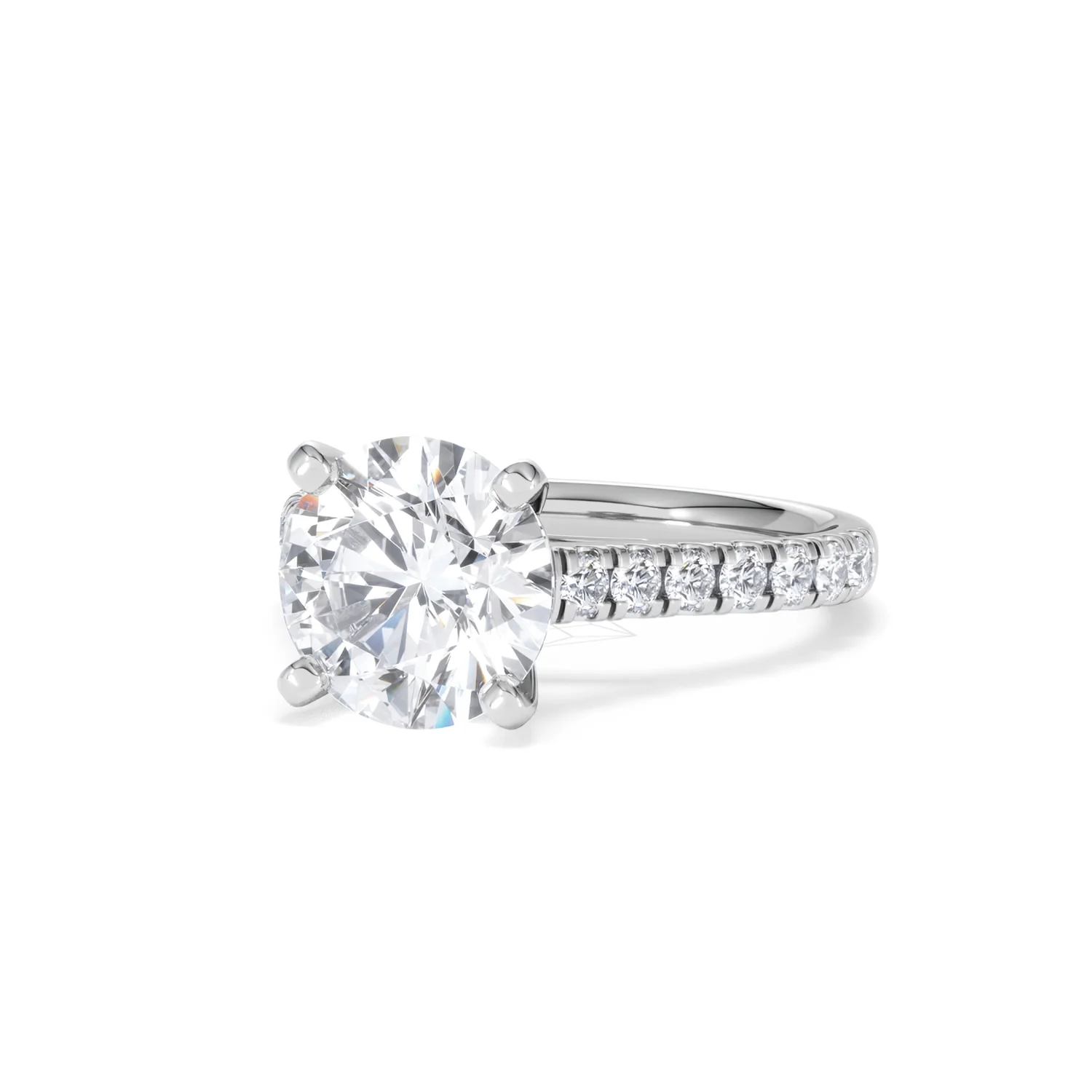 Natalia 3.45ct Lab Diamond Round Cut Engagement Ring in Platinum G/VS1 - Image 84
