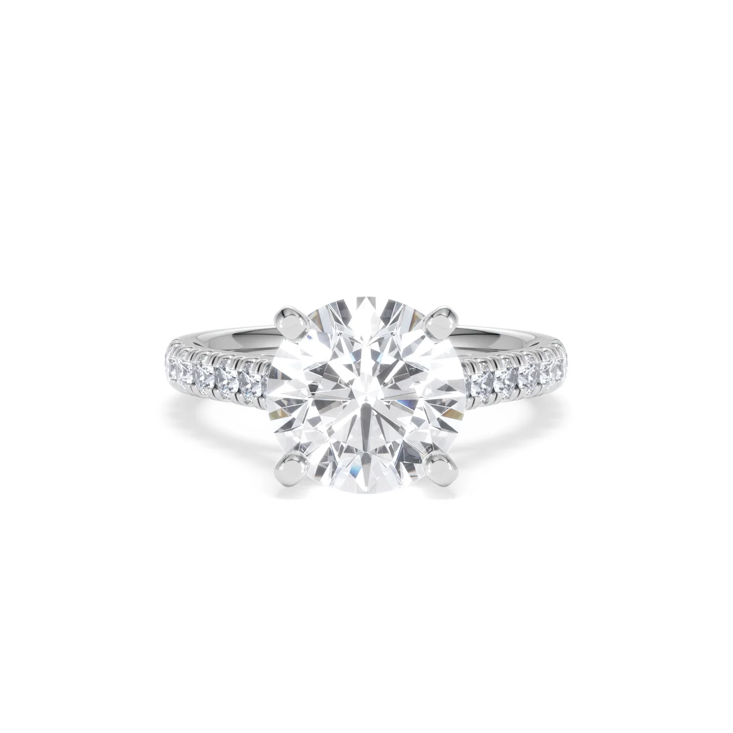 Natalia 3.45ct Lab Diamond Round Cut Engagement Ring in Platinum G/VS1 - Image 9