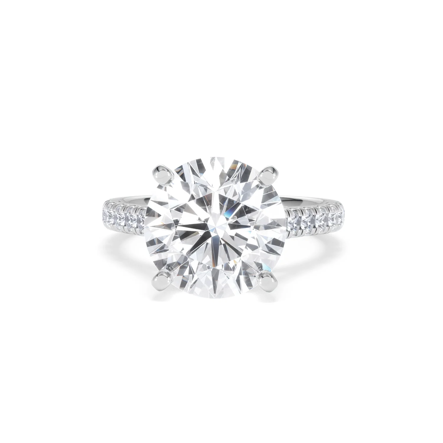 Natalia 5.65ct Lab Diamond Round Cut Engagement Ring in 18K White Gold G/VS1 - Image 88