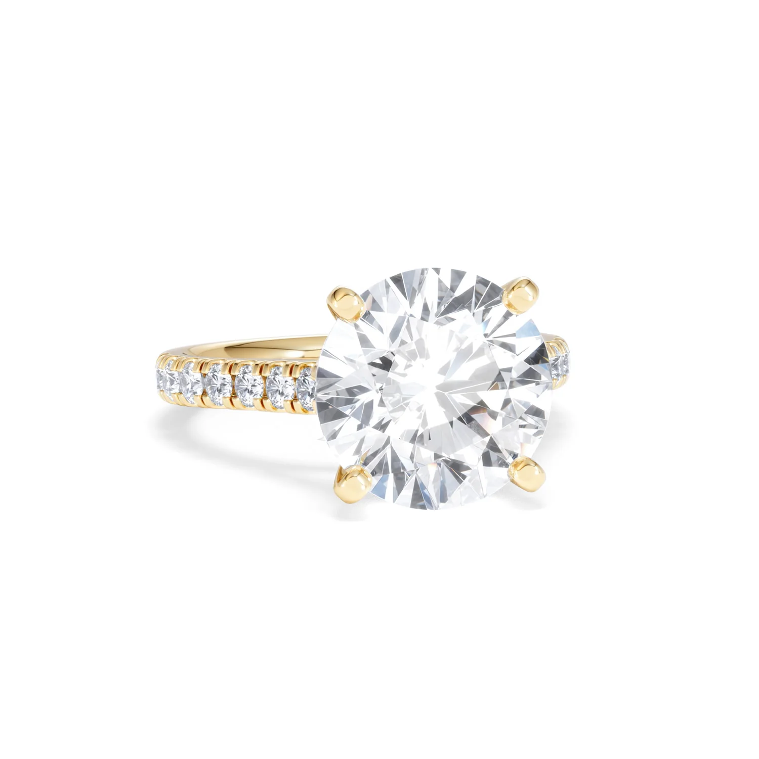 Natalia 5.65ct Lab Diamond Round Cut Engagement Ring in 18K Yellow Gold G/VS1 - Image 12