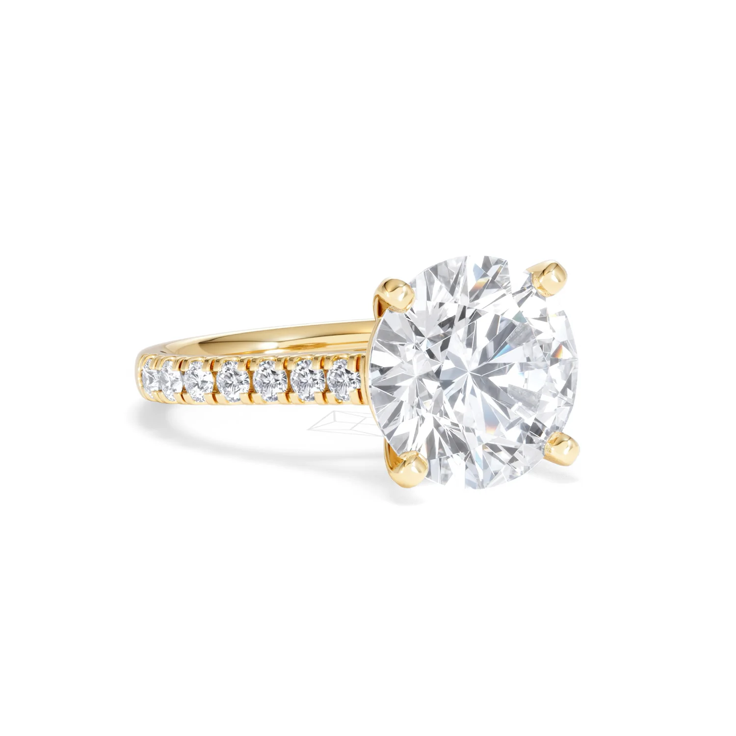Natalia 5.65ct Lab Diamond Round Cut Engagement Ring in 18K Yellow Gold G/VS1 - Image 15
