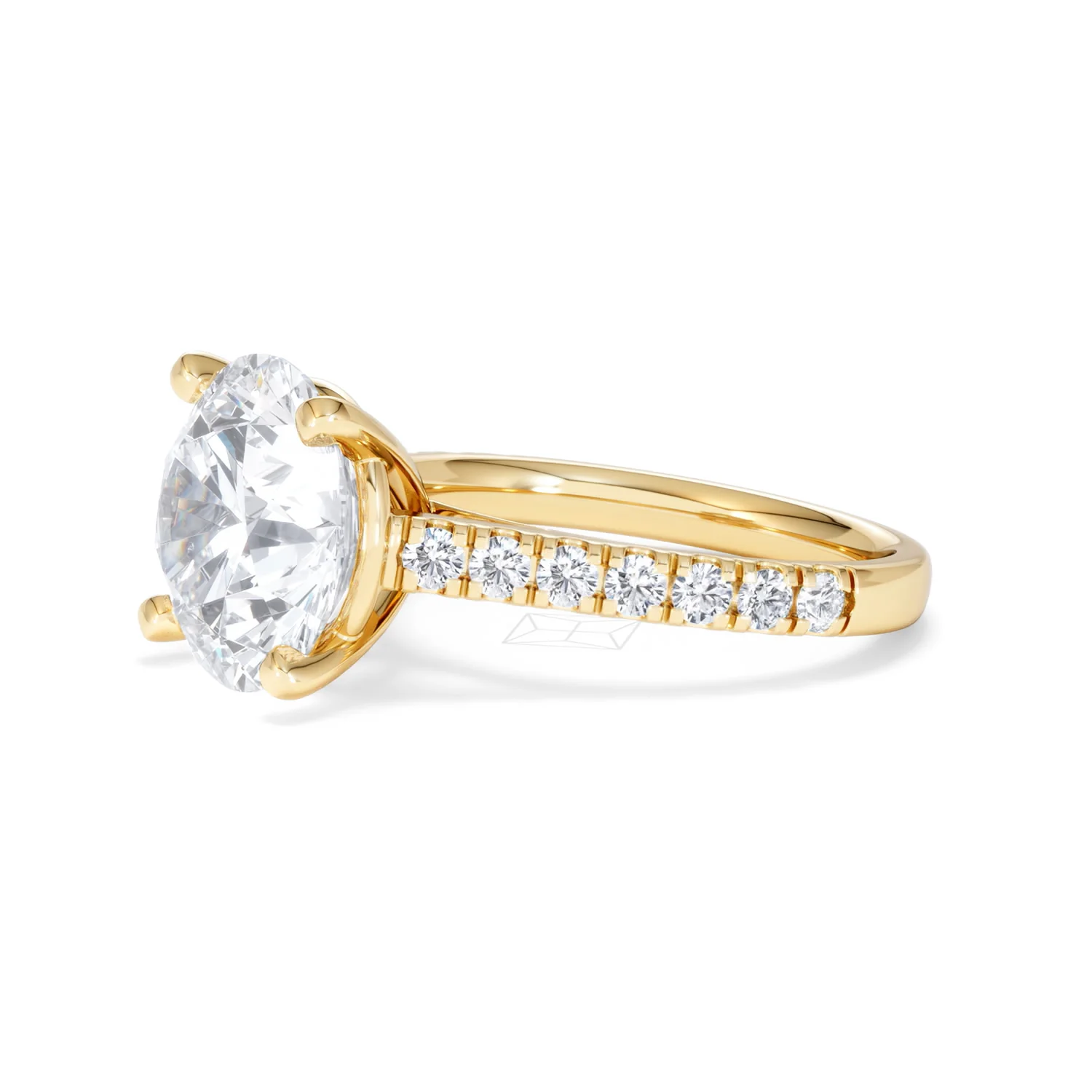 Natalia 5.65ct Lab Diamond Round Cut Engagement Ring in 18K Yellow Gold G/VS1 - Image 76