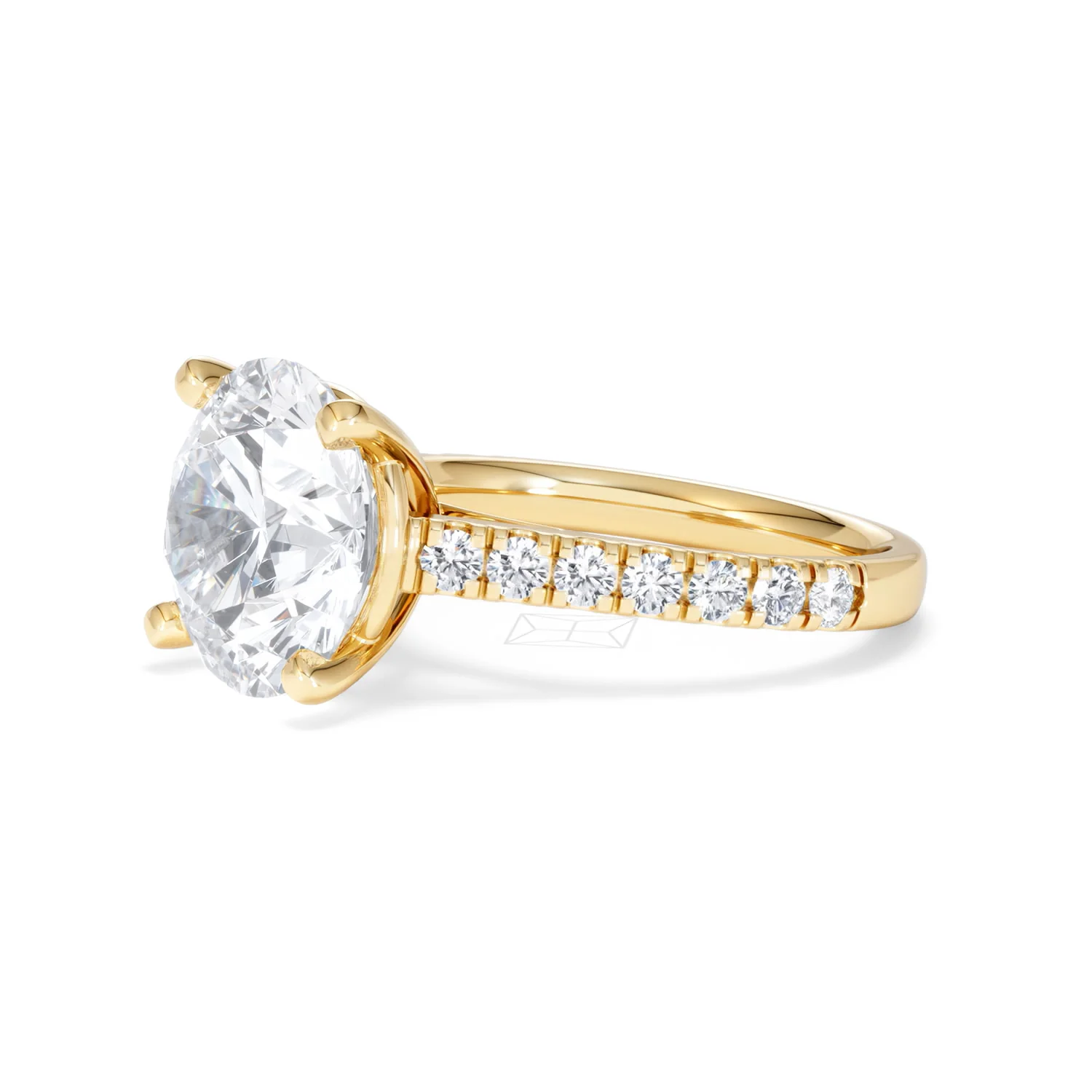 Natalia 5.65ct Lab Diamond Round Cut Engagement Ring in 18K Yellow Gold G/VS1 - Image 77