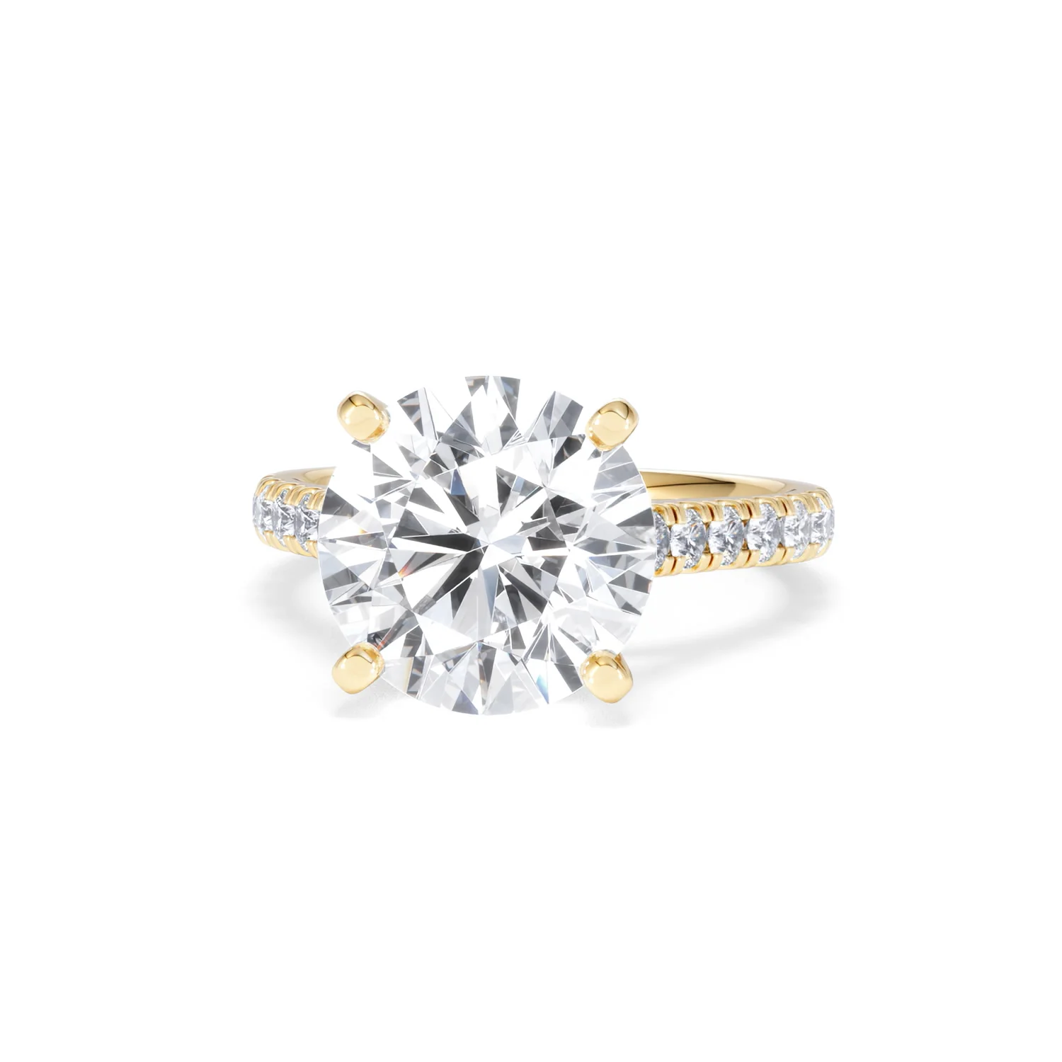Natalia 5.65ct Lab Diamond Round Cut Engagement Ring in 18K Yellow Gold G/VS1 - Image 87