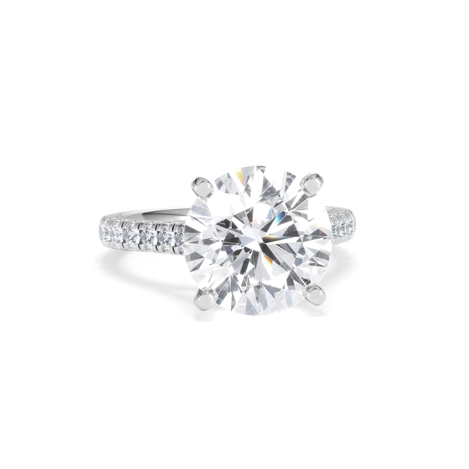 Natalia 5.65ct Lab Diamond Round Cut Engagement Ring in Platinum G/VS1 - Image 11